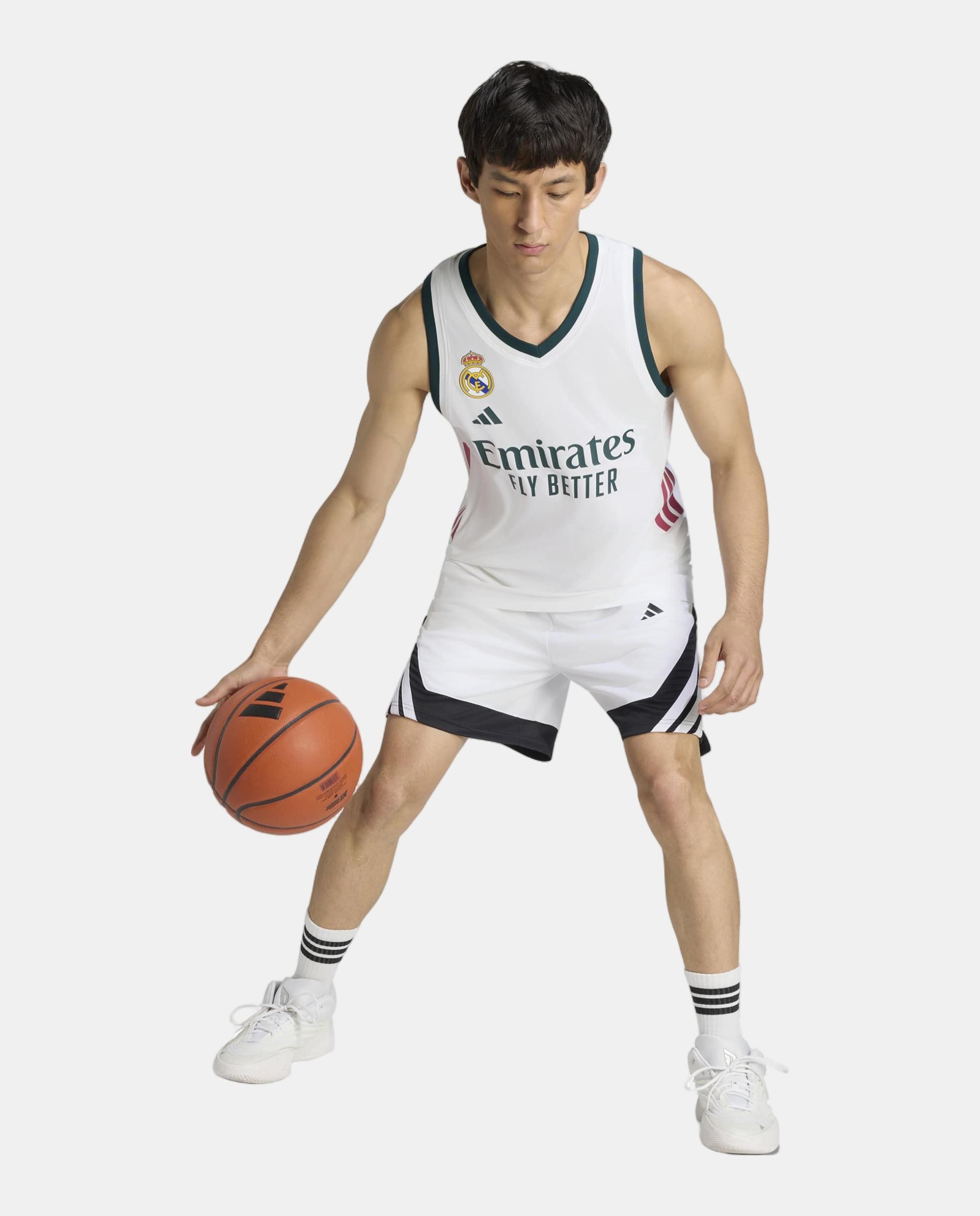T-shirt de Homem 1.º Equipamento Real Madrid Basquetebol 2026-2027 Branco-3