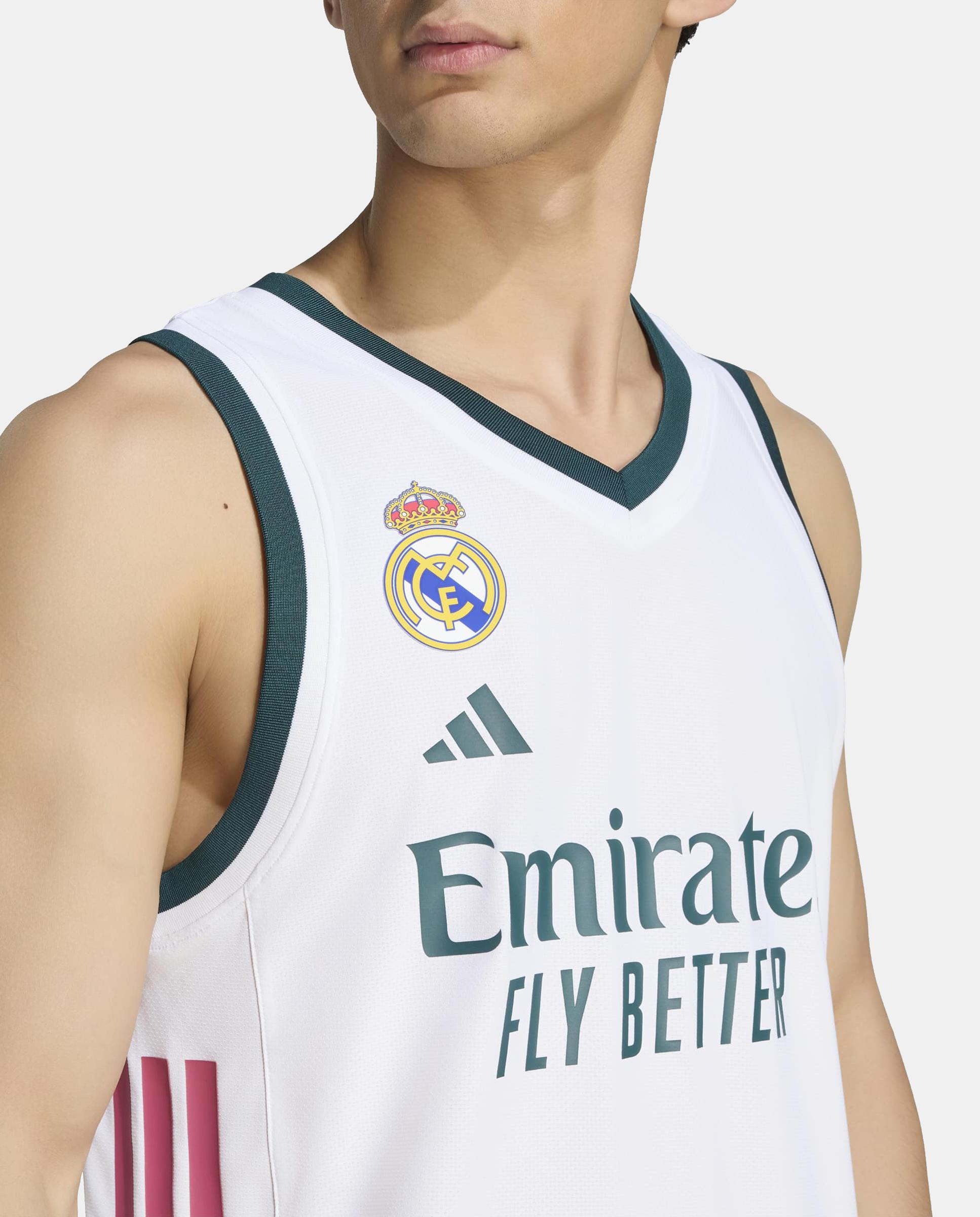 T-shirt de Homem 1.º Equipamento Real Madrid Basquetebol 2026-2027 Branco-4