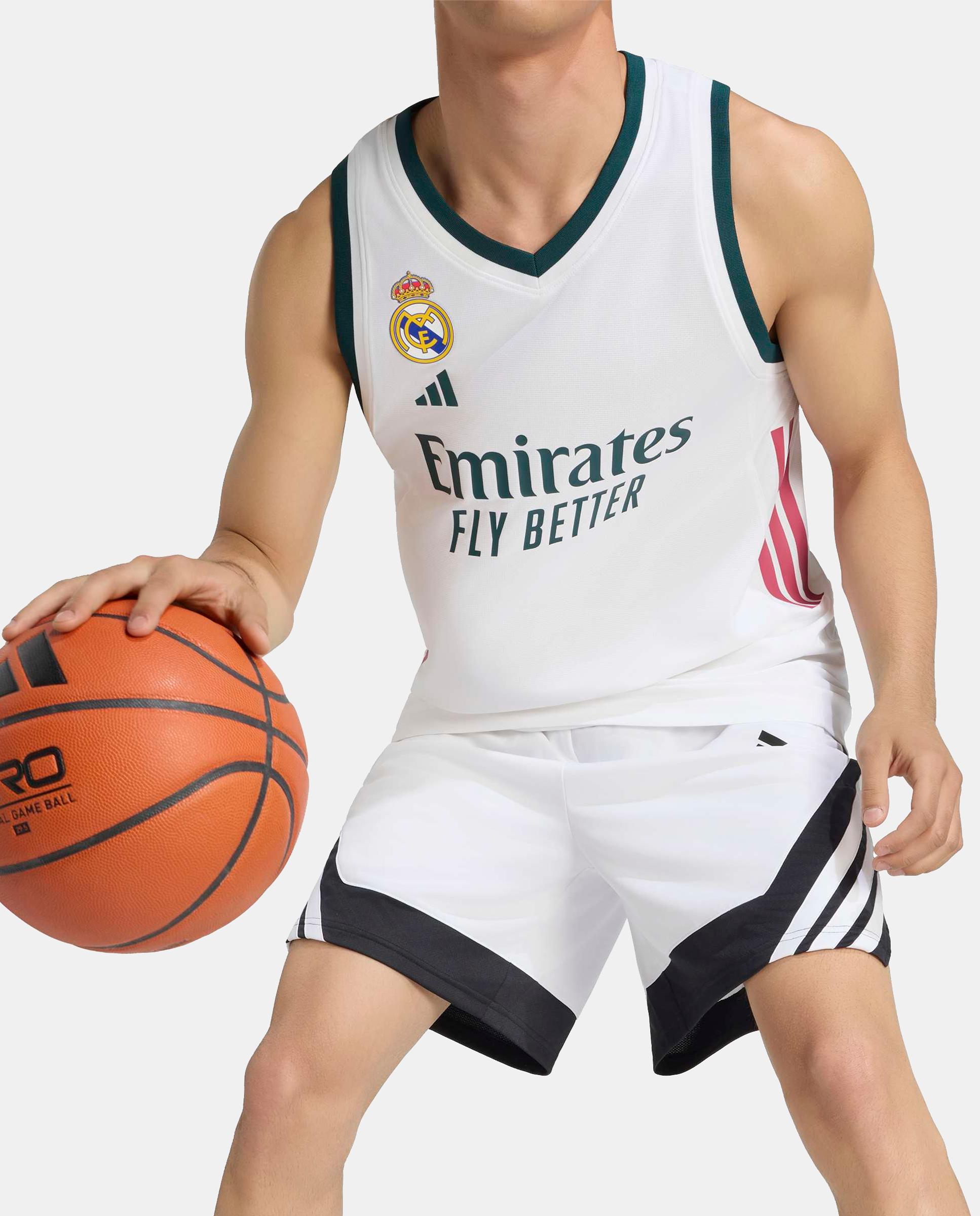 T-shirt de Homem 1.º Equipamento Real Madrid Basquetebol 2026-2027 Branco-5