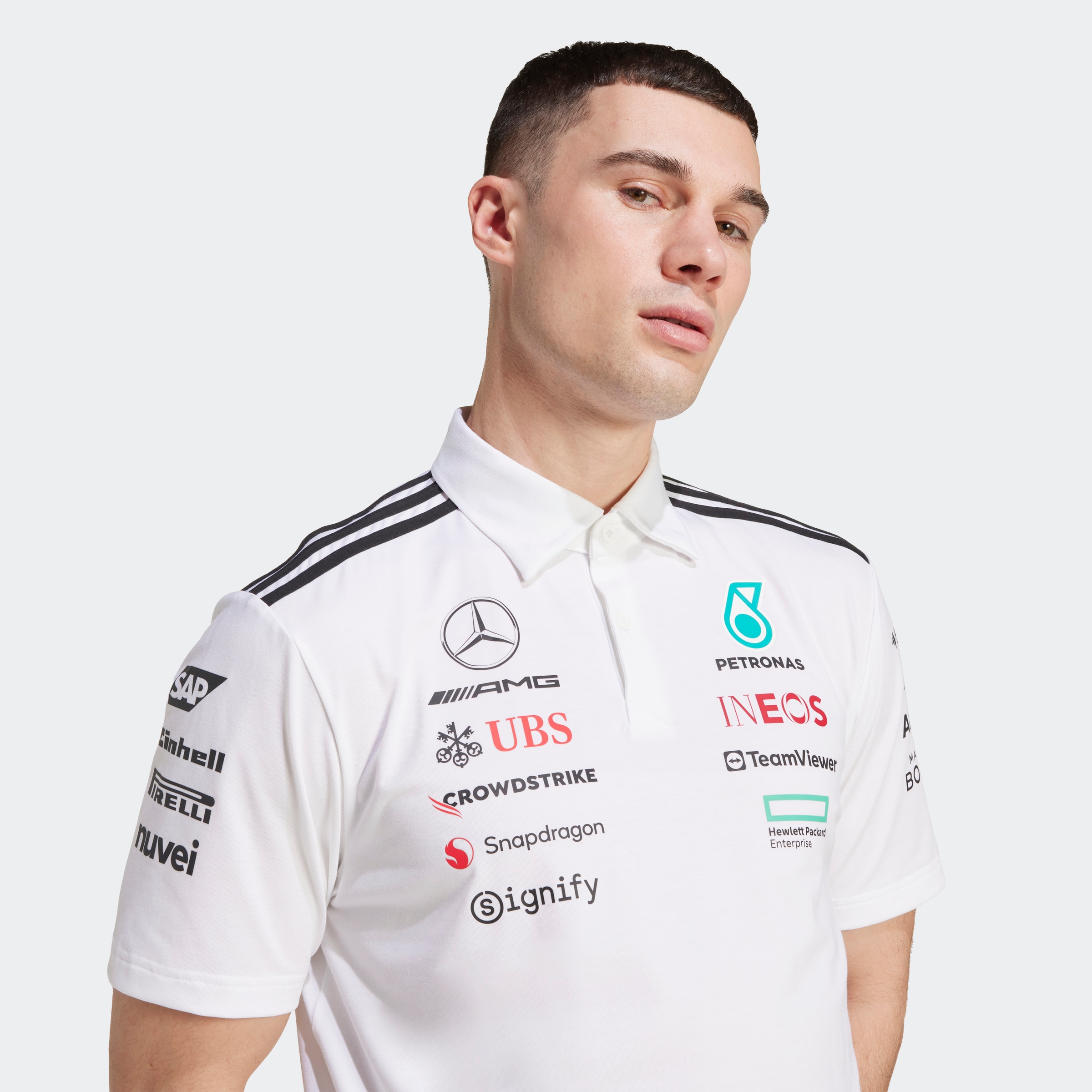 Polo de Homem Mercedes - AMG Petronas Equipa de Fórmula 1 Branco-3