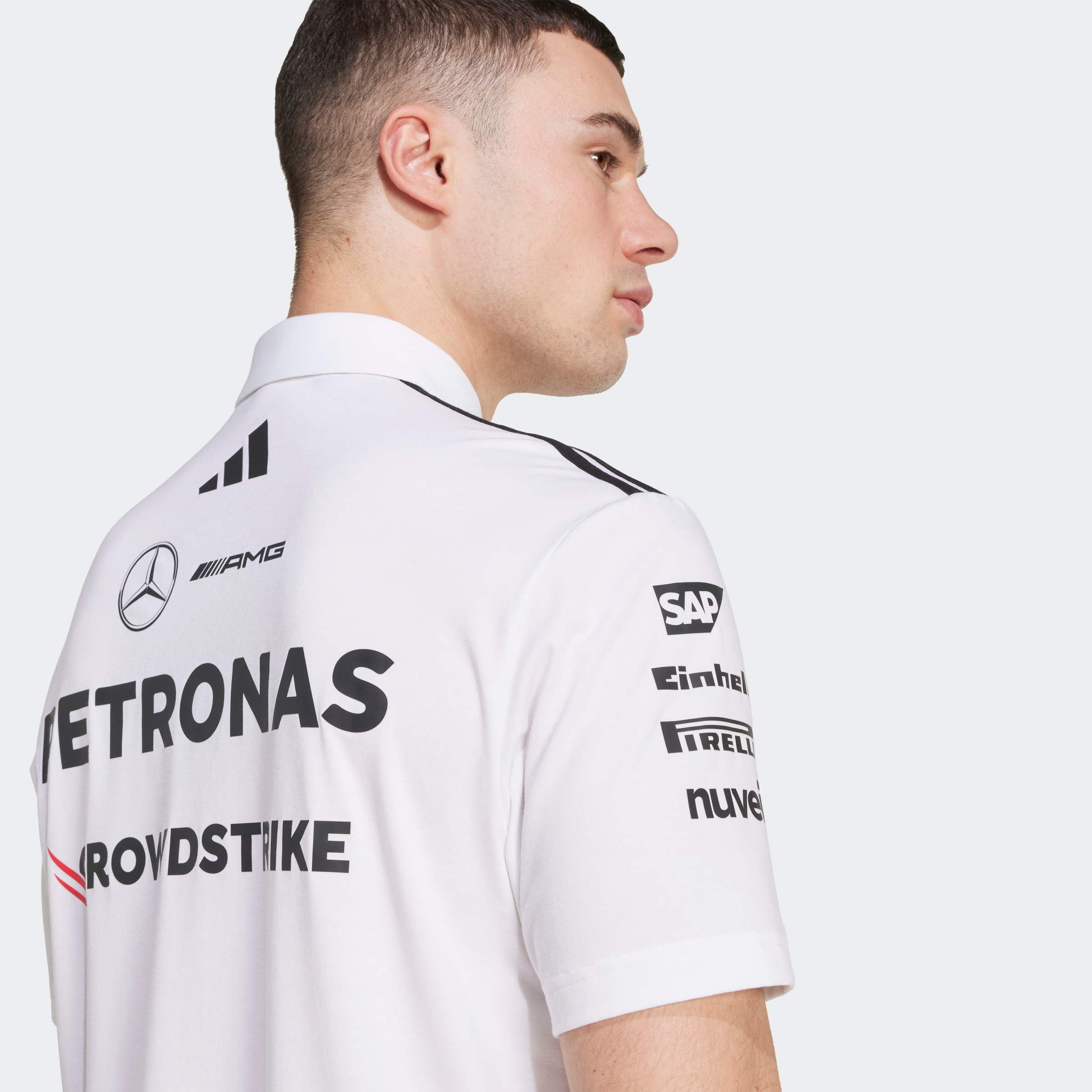 Polo de Homem Mercedes - AMG Petronas Equipa de Fórmula 1 Branco-4