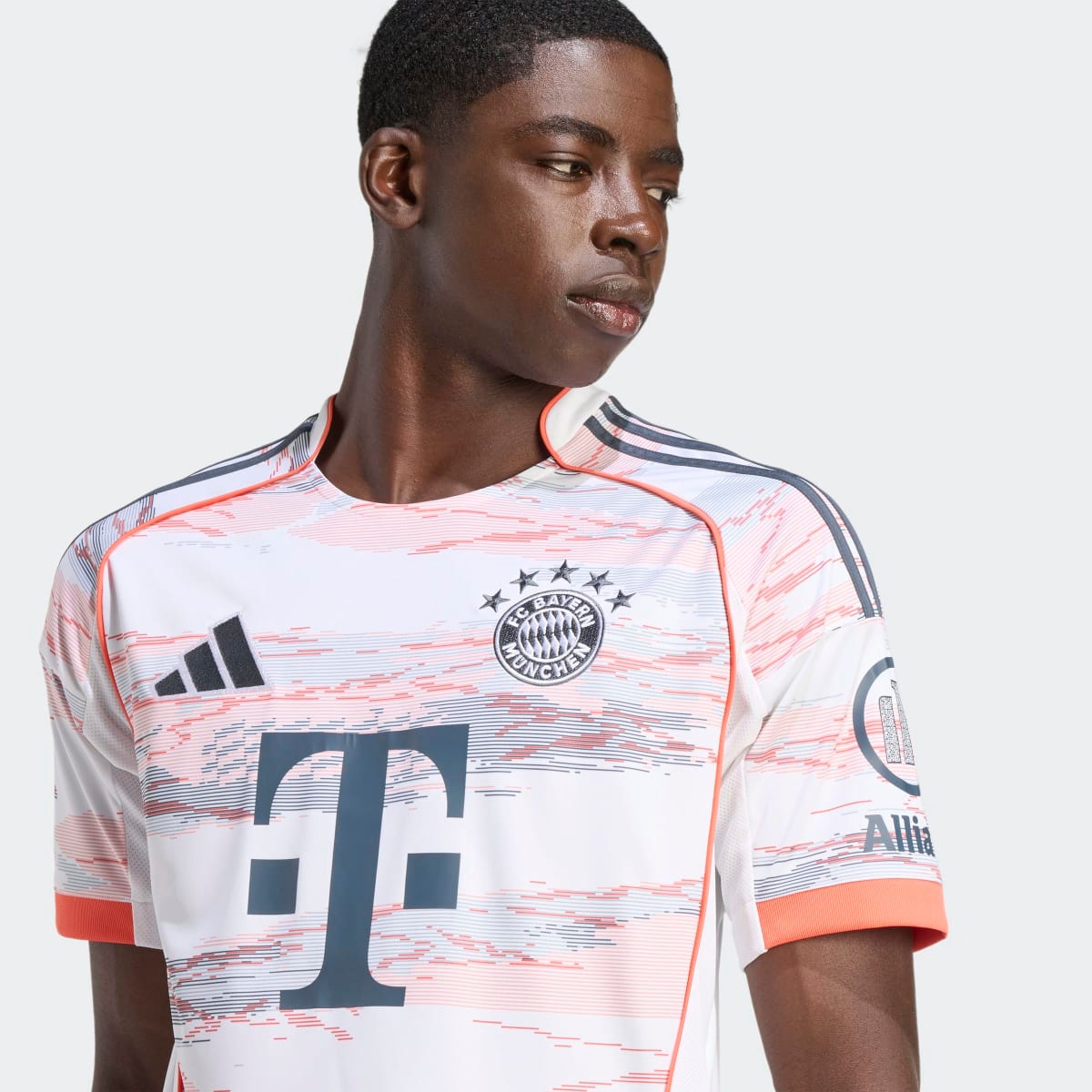 T-shirt de Homem 2.º Equipamento FC Bayern Munich 2025-2026 Branco / Rosa-3