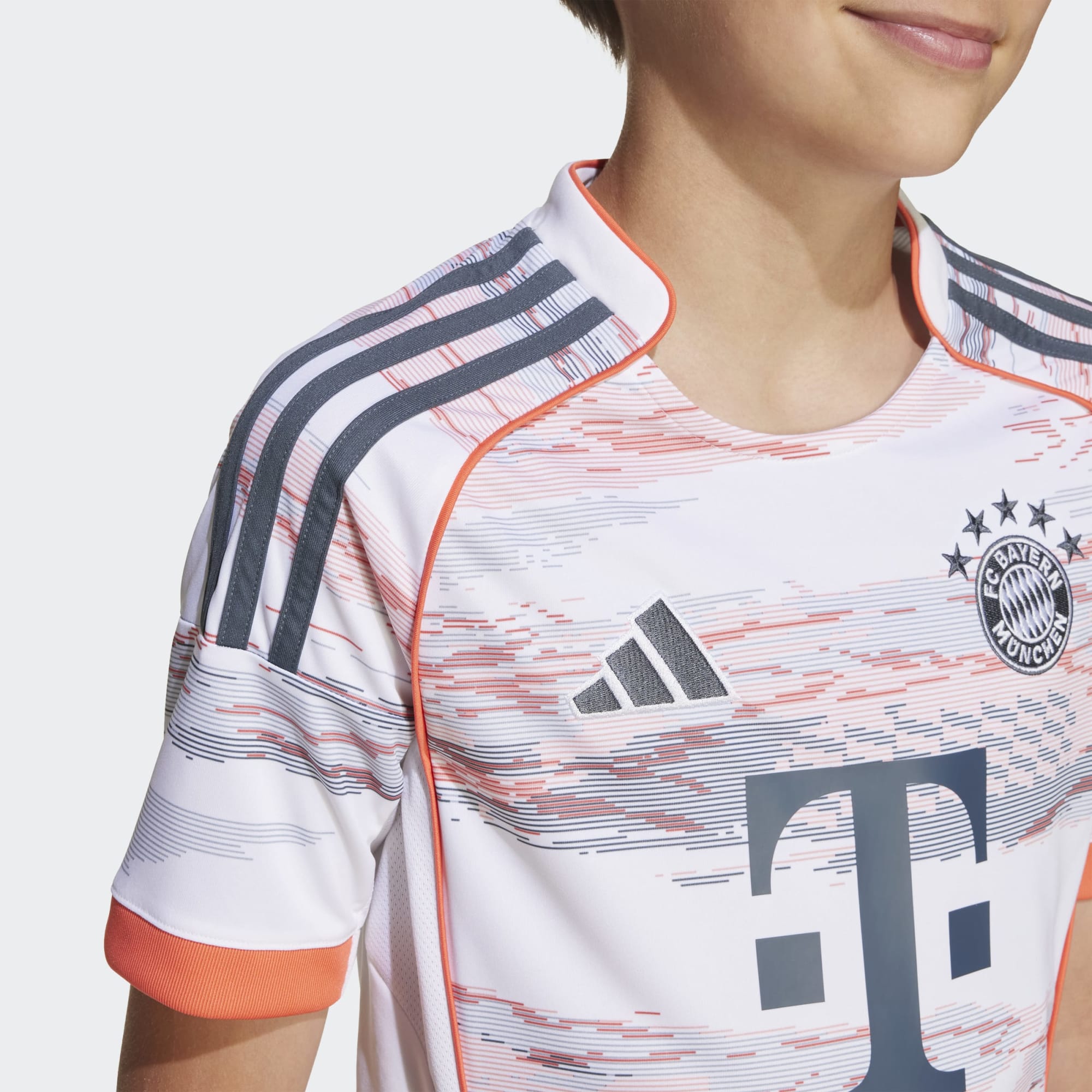 T-shirt de Criança 2.º Equipamento FC Bayern Munich 2025-2026 Branco / Rosa-4