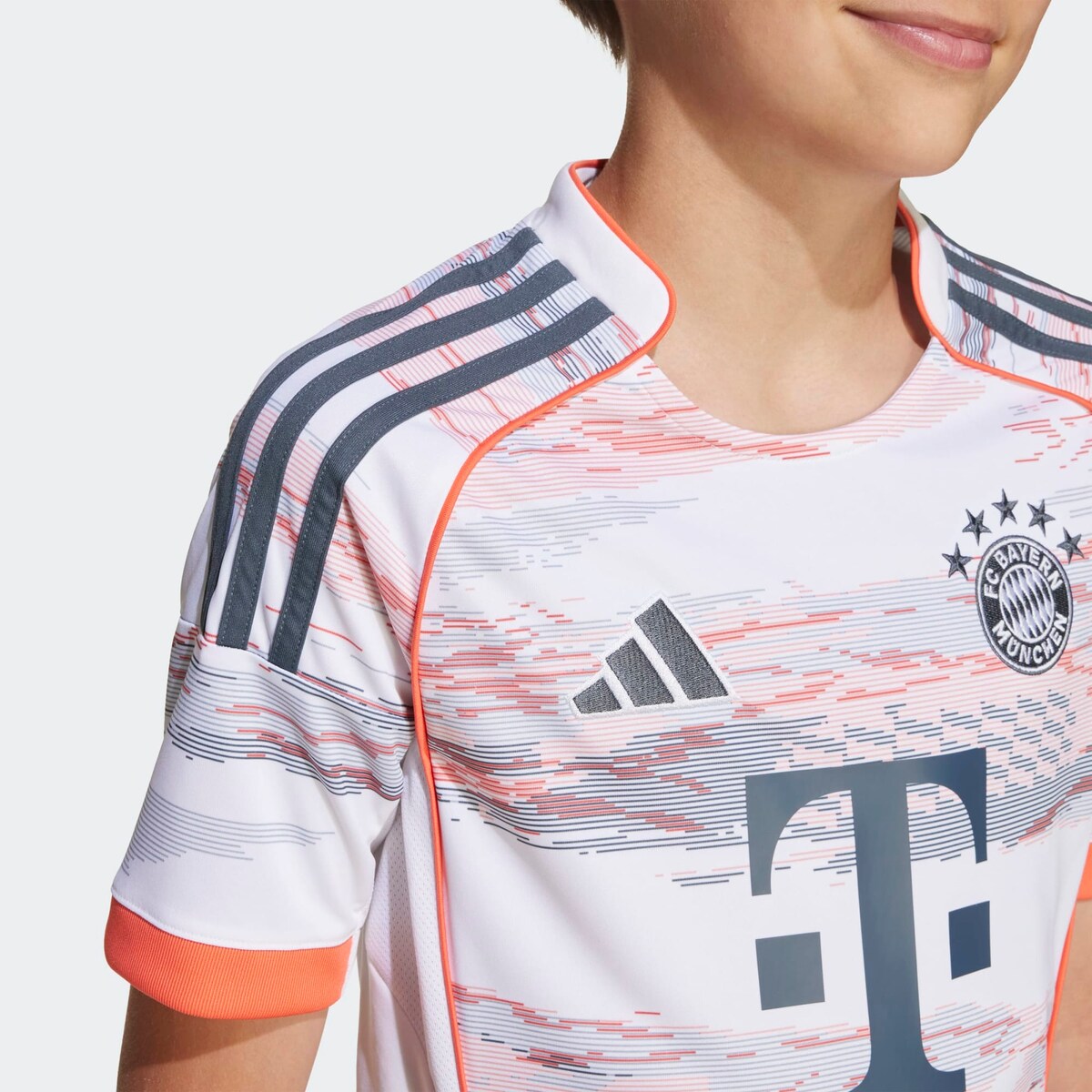 T-shirt de Criança 2.º Equipamento FC Bayern Munich 2025-2026 Branco / Rosa-4