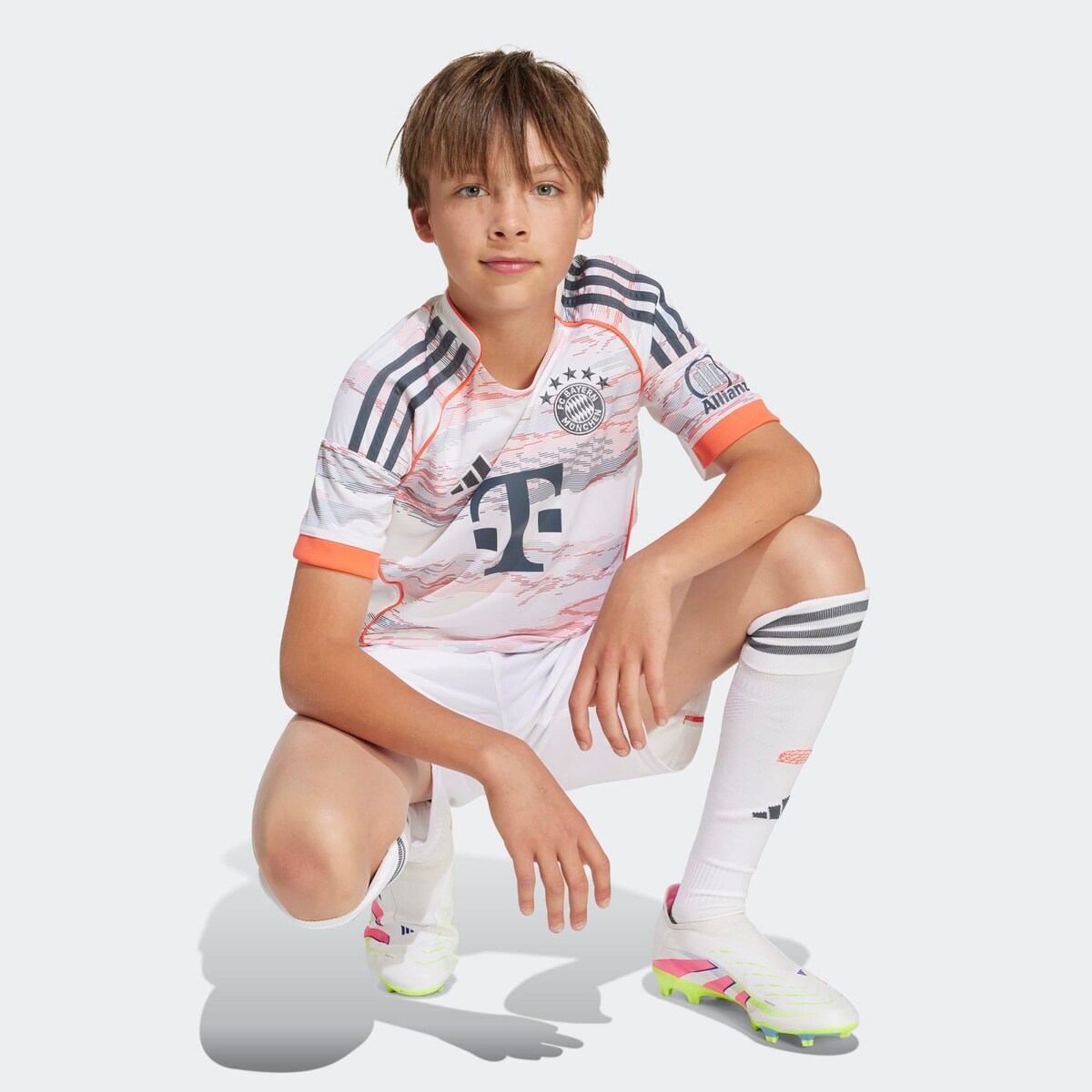 T-shirt de Criança 2.º Equipamento FC Bayern Munich 2025-2026 Branco / Rosa-5