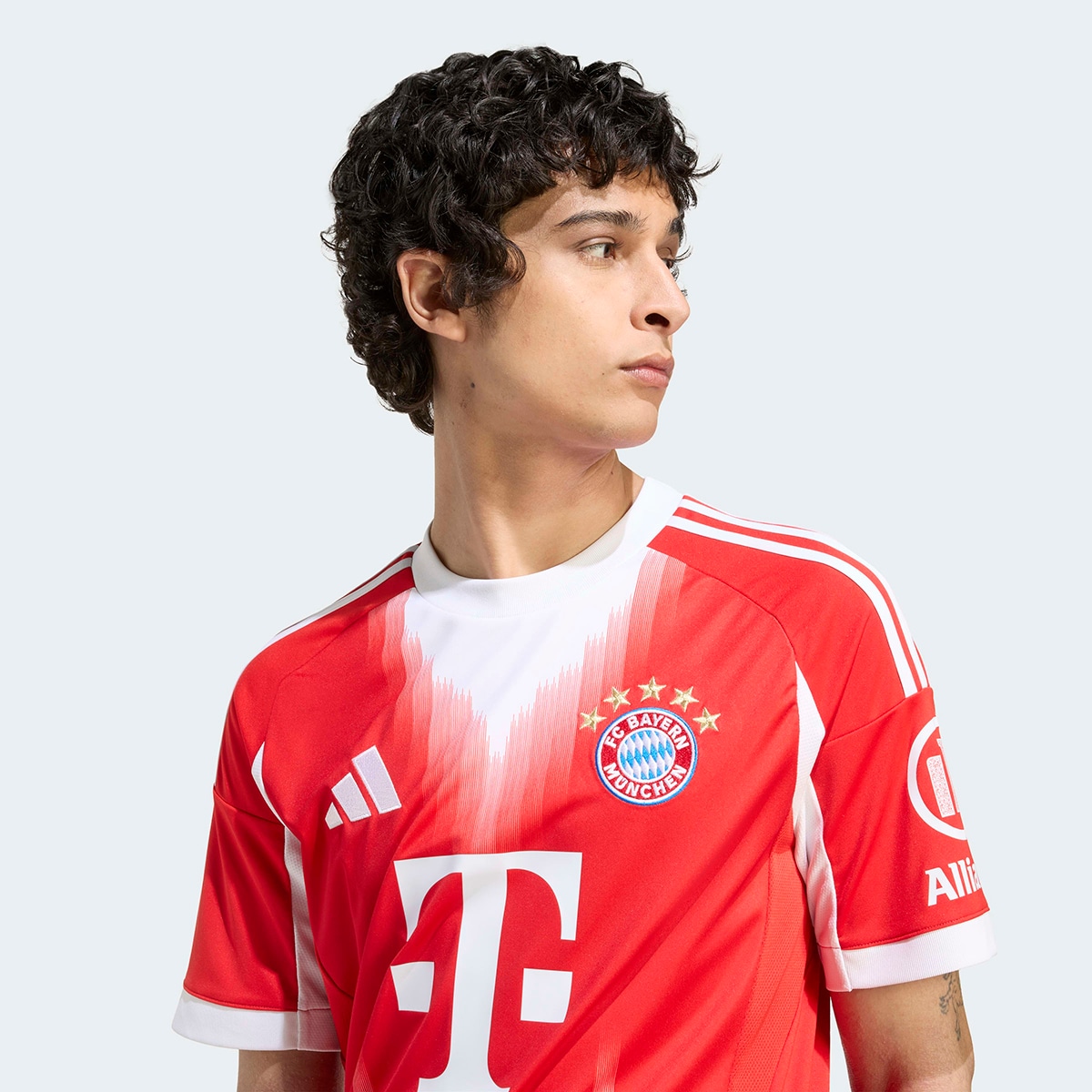 T-shirt de Homem 1.º Equipamento FC Bayern Munich 2025-2026 Vermelho / Branco-4
