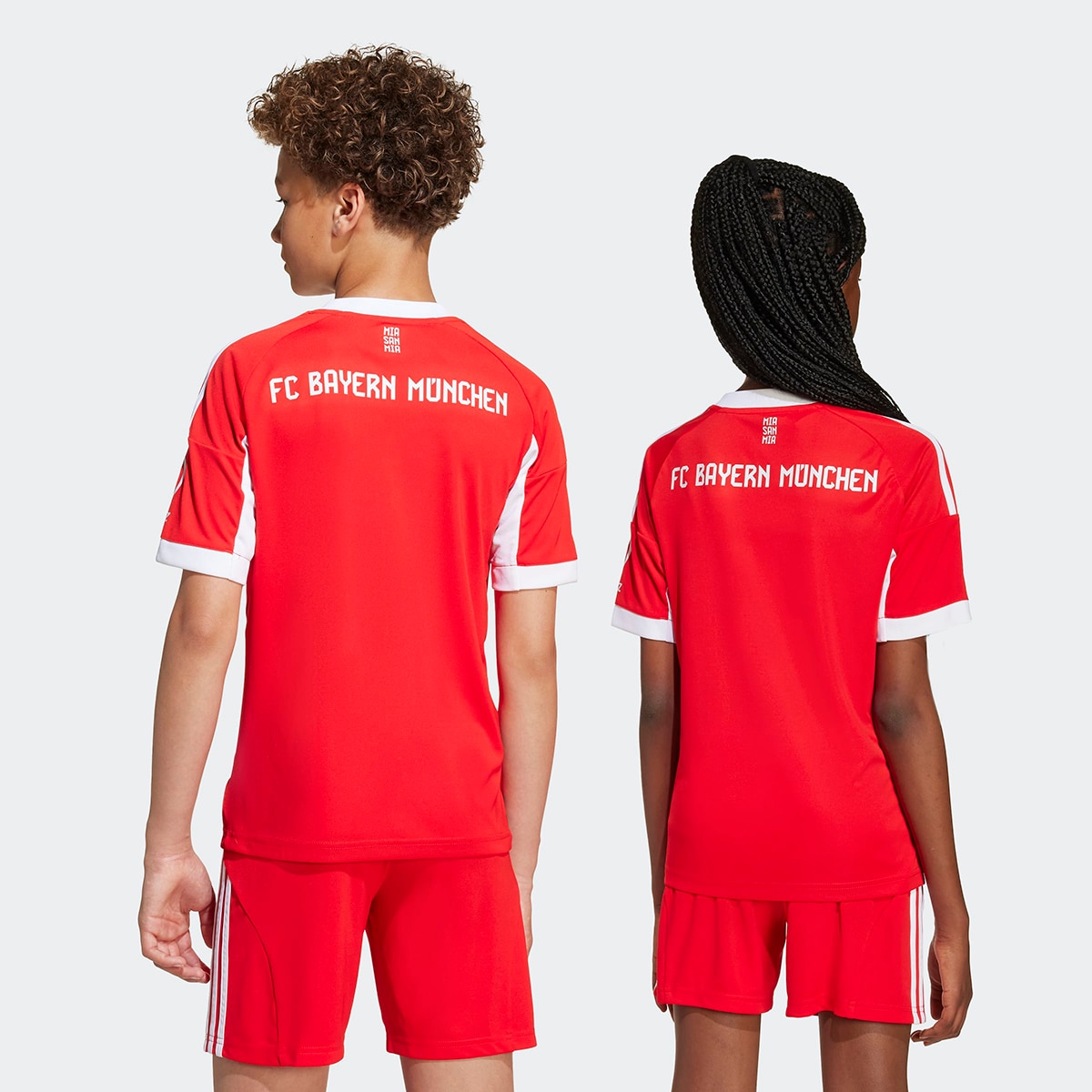 T-shirt de Criança 1.º Equipamento FC Bayern Munich 2025-2026 Vermelho / Branco-2