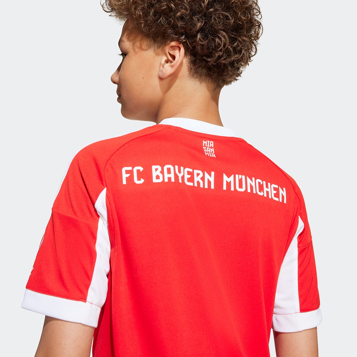 T-shirt de Criança 1.º Equipamento FC Bayern Munich 2025-2026 Vermelho / Branco-3