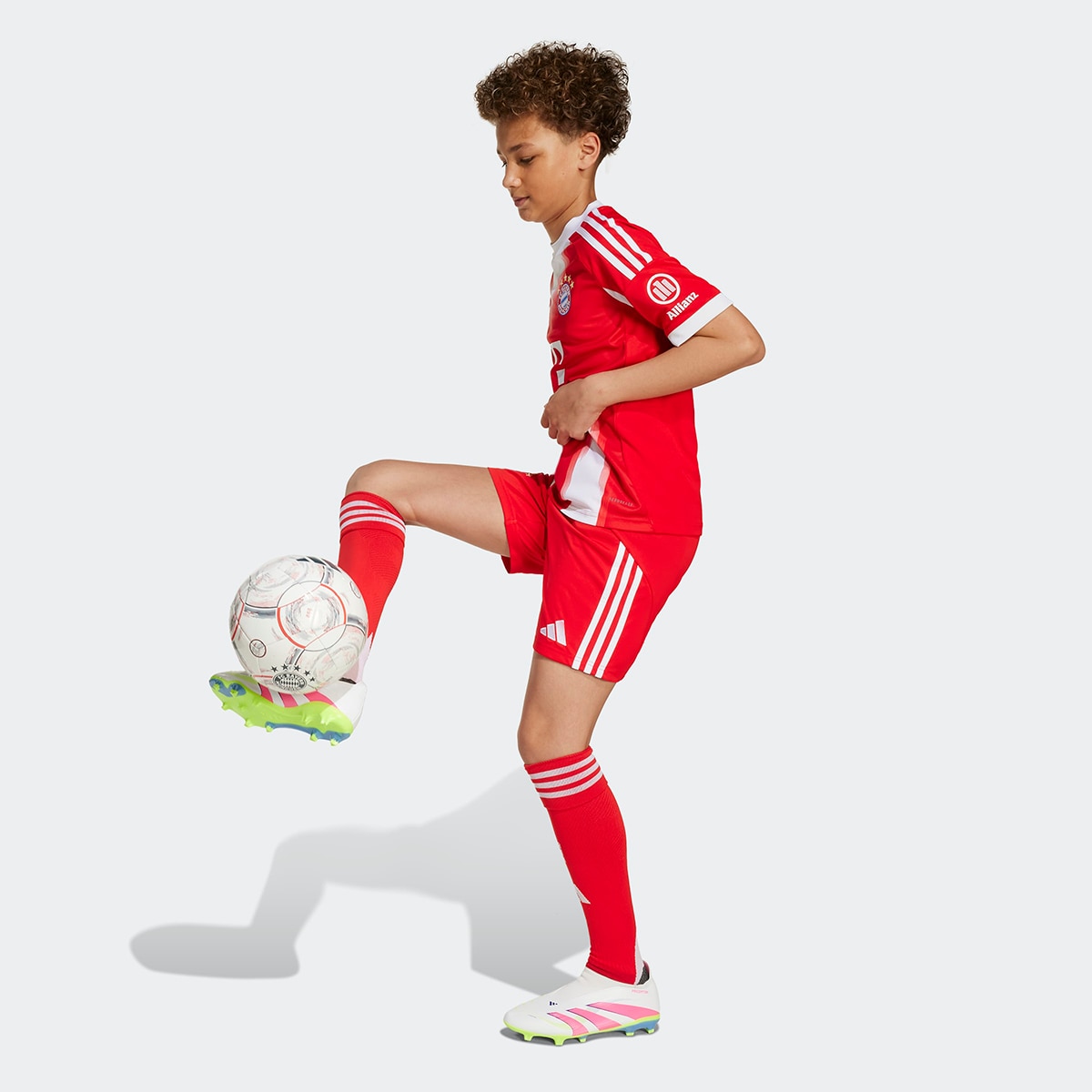 T-shirt de Criança 1.º Equipamento FC Bayern Munich 2025-2026 Vermelho / Branco-5