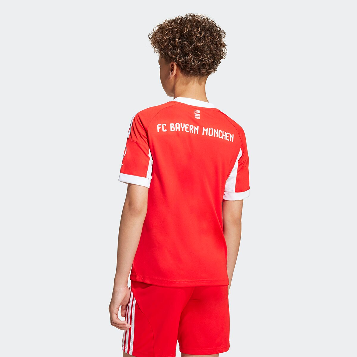 T-shirt de Criança 1.º Equipamento FC Bayern Munich 2025-2026 Vermelho / Branco-7
