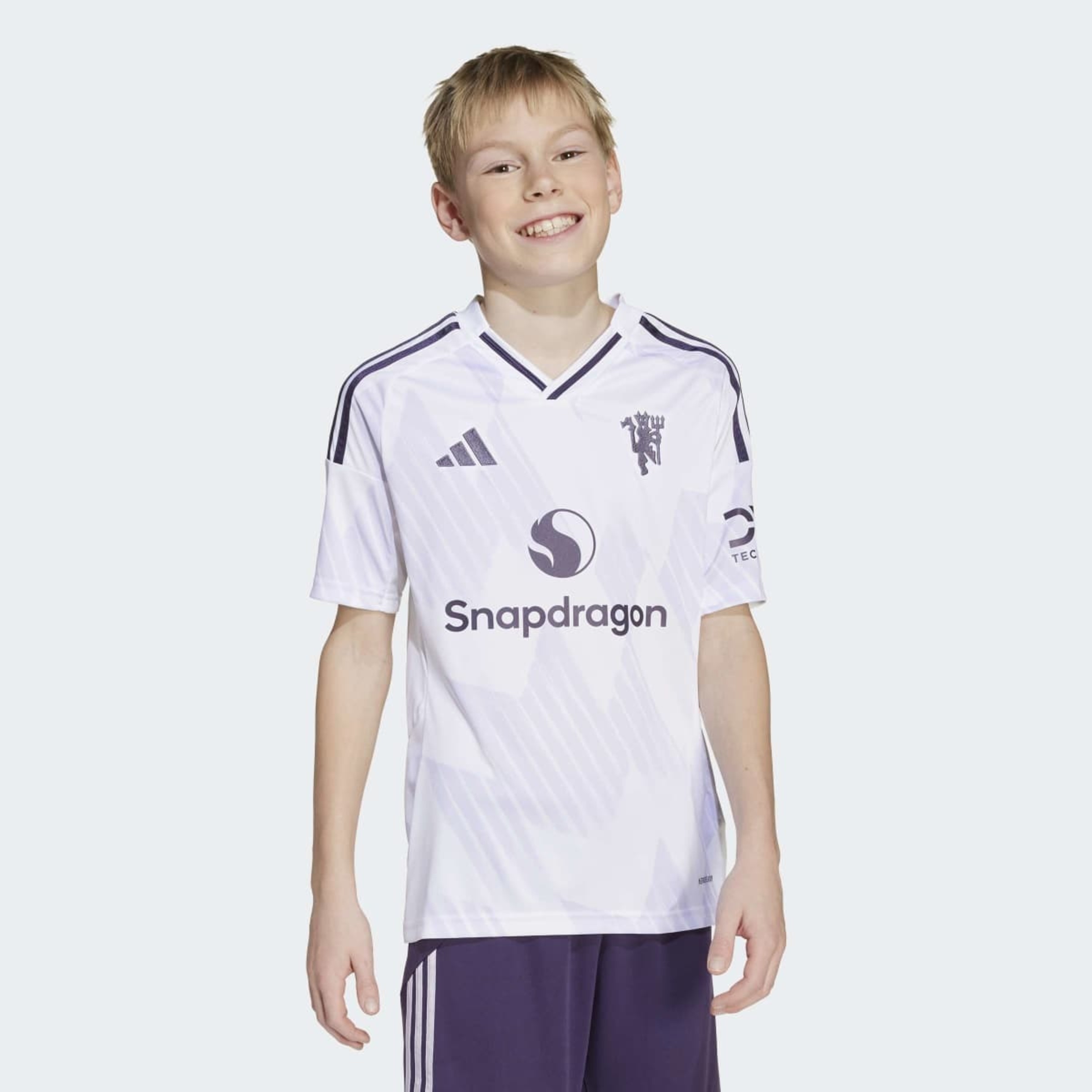 T-shirt de Criança 2.º Equipamento Manchester United FC 2025-2026 Branco-3