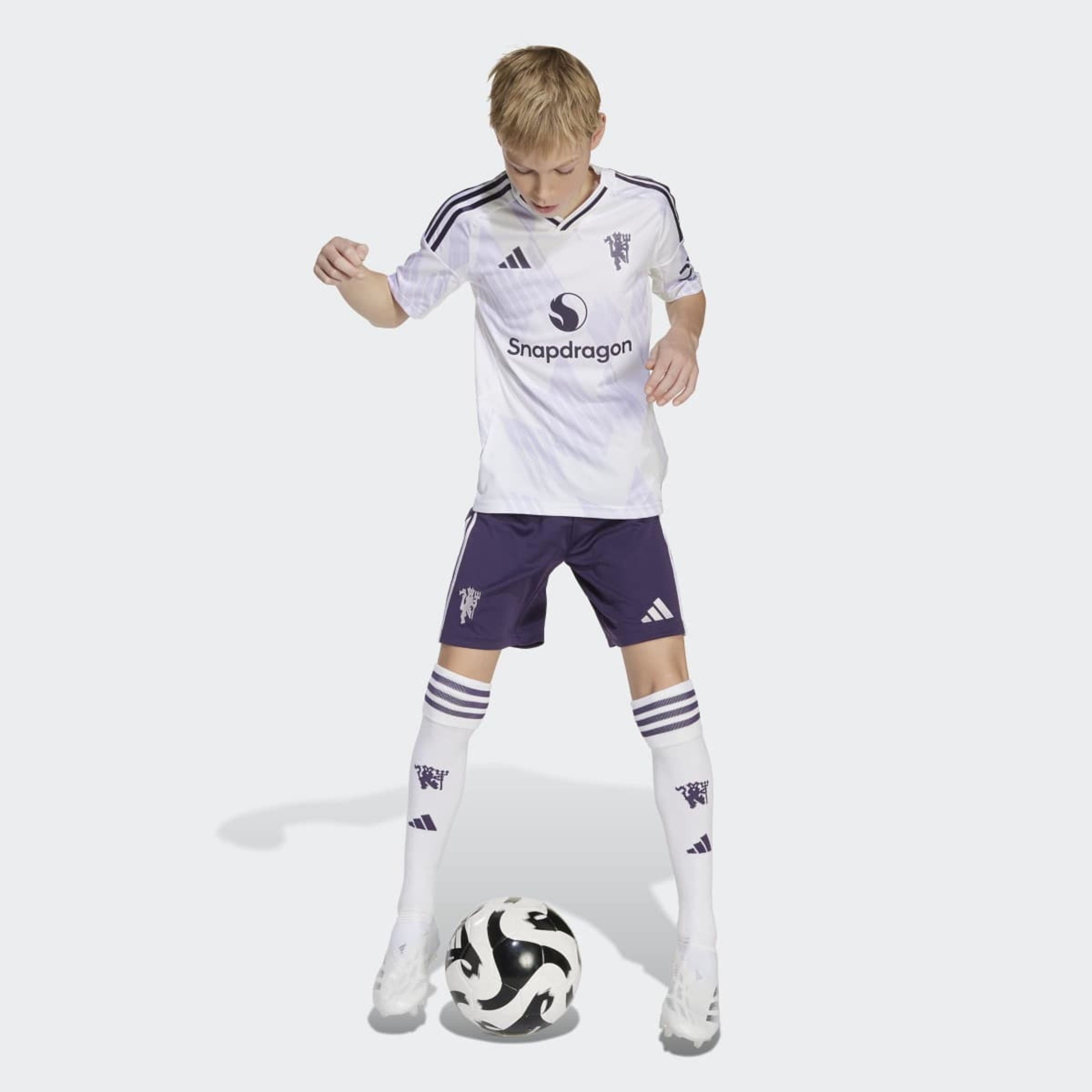 T-shirt de Criança 2.º Equipamento Manchester United FC 2025-2026 Branco-5