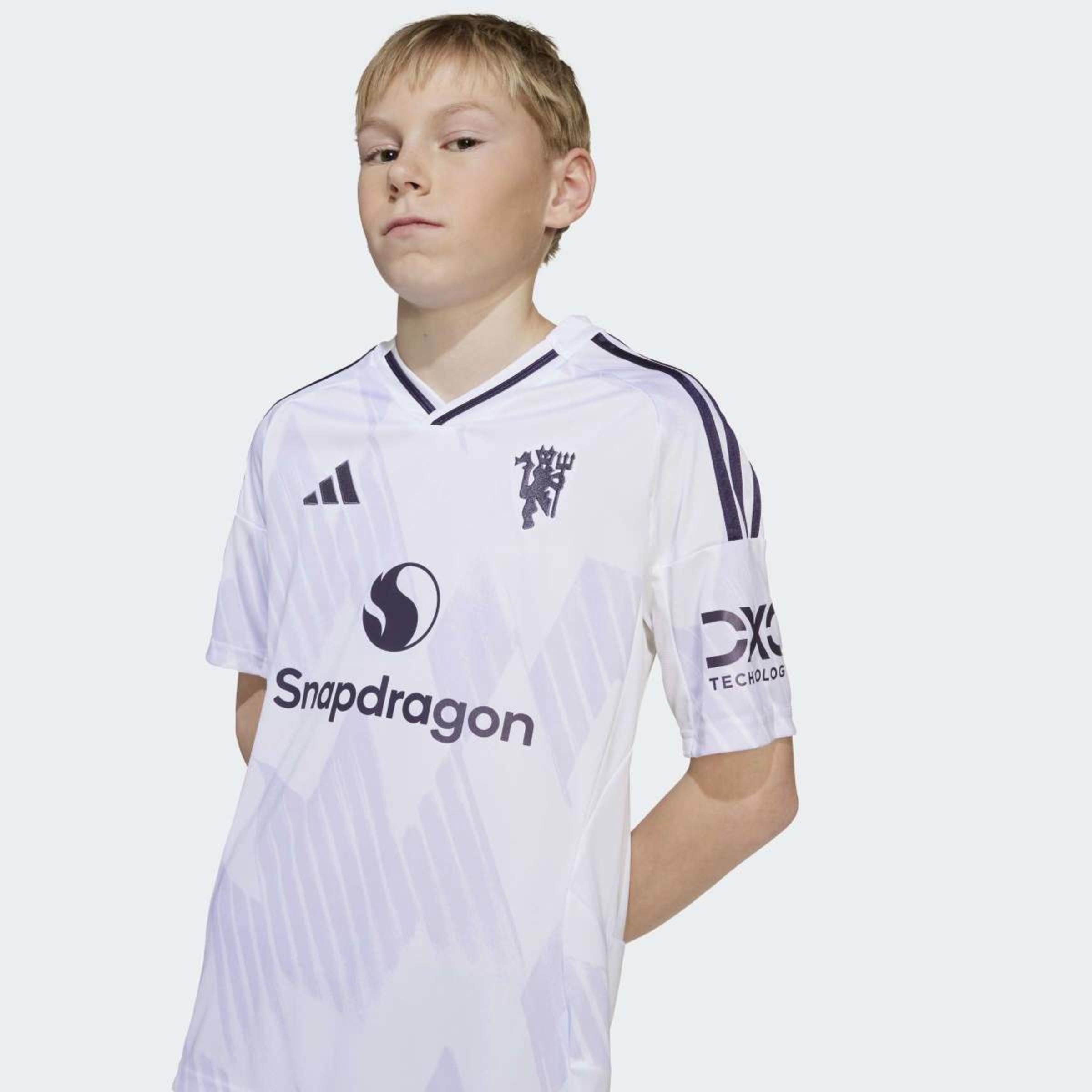 T-shirt de Criança 2.º Equipamento Manchester United FC 2025-2026 Branco-6