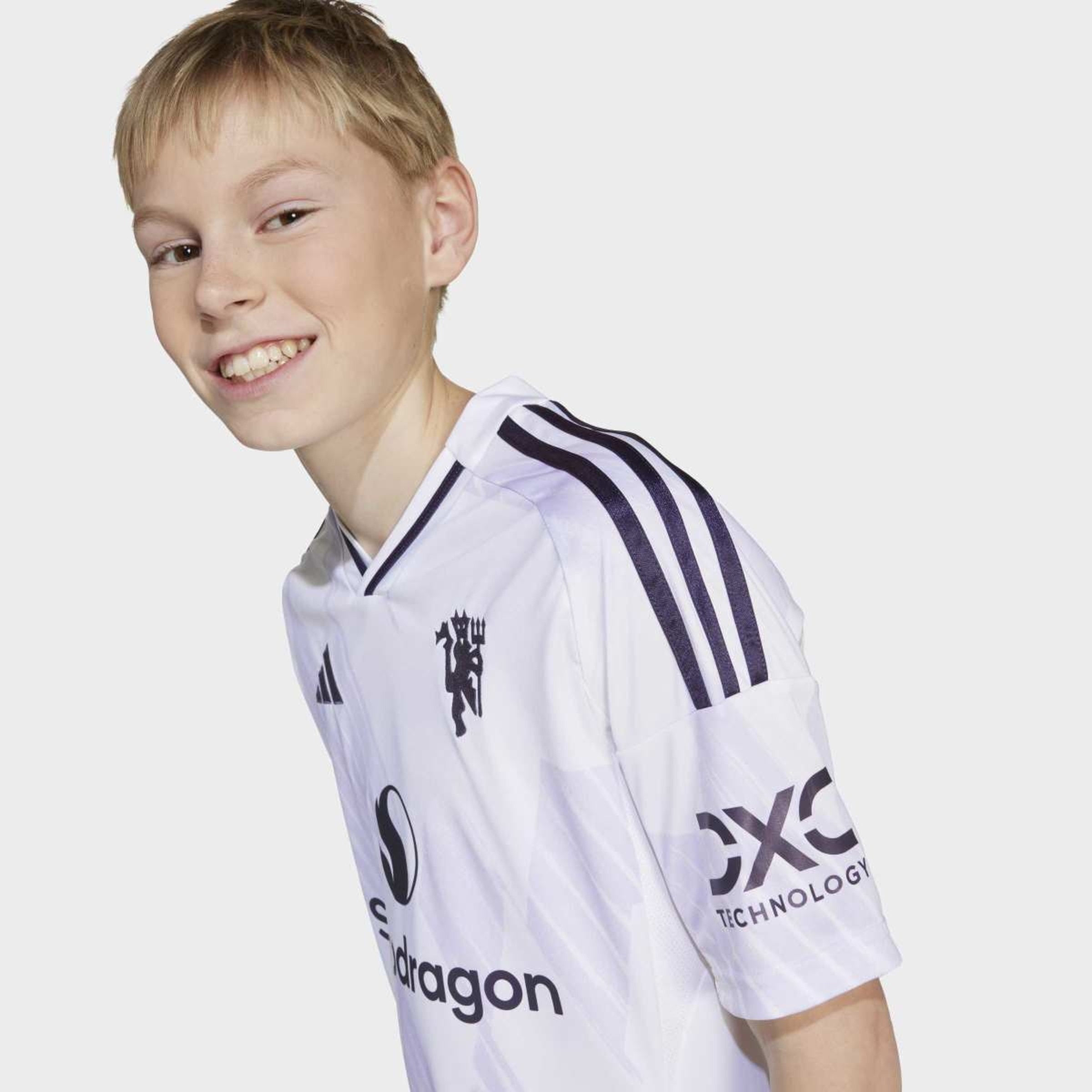 T-shirt de Criança 2.º Equipamento Manchester United FC 2025-2026 Branco-7