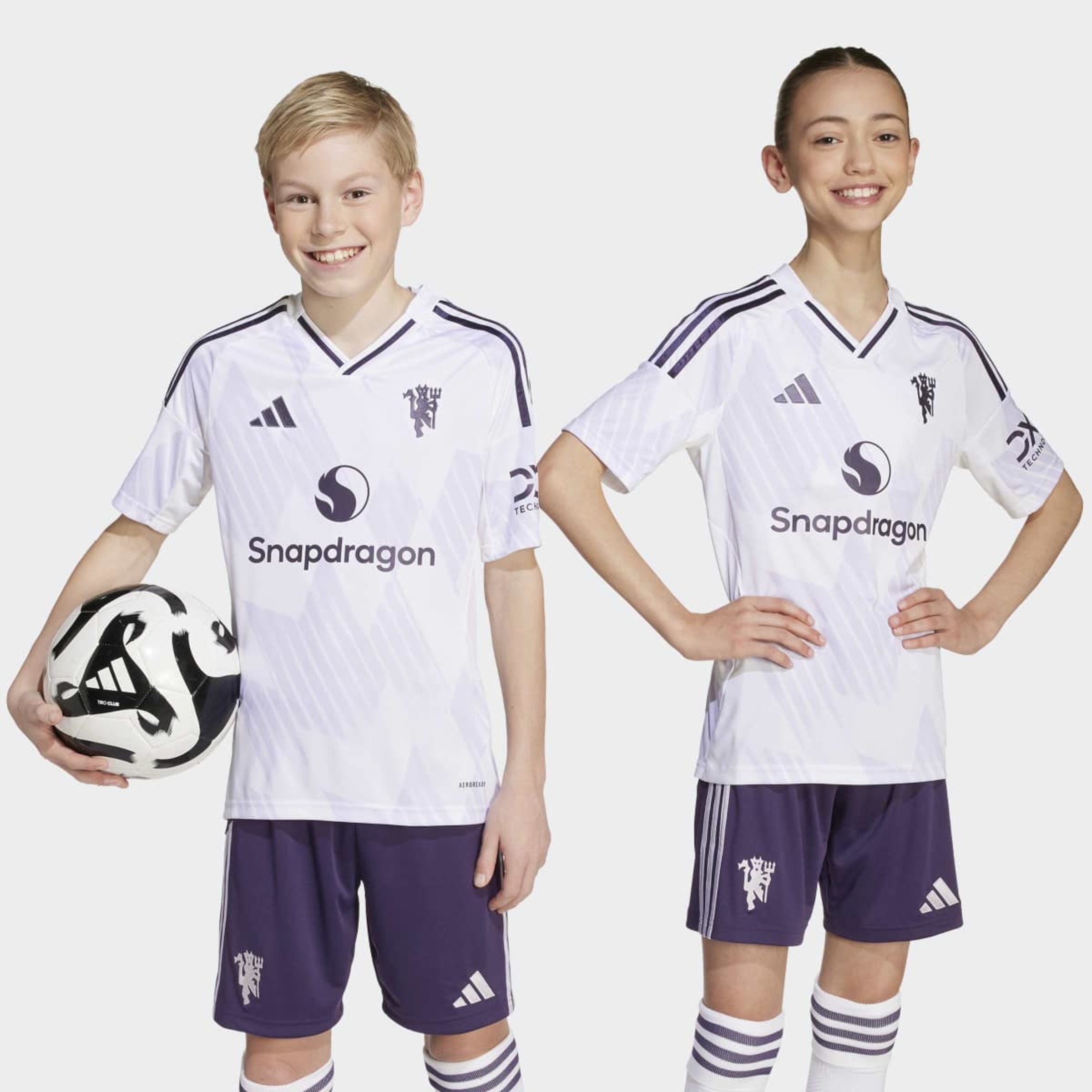 T-shirt de Criança 2.º Equipamento Manchester United FC 2025-2026 Branco-9