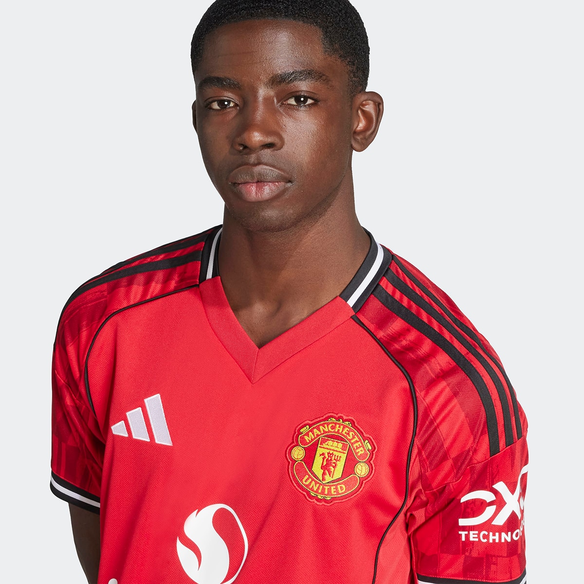 T-shirt de Homem 1.º Equipamento Manchester United FC 2025-2026 Vermelho-3
