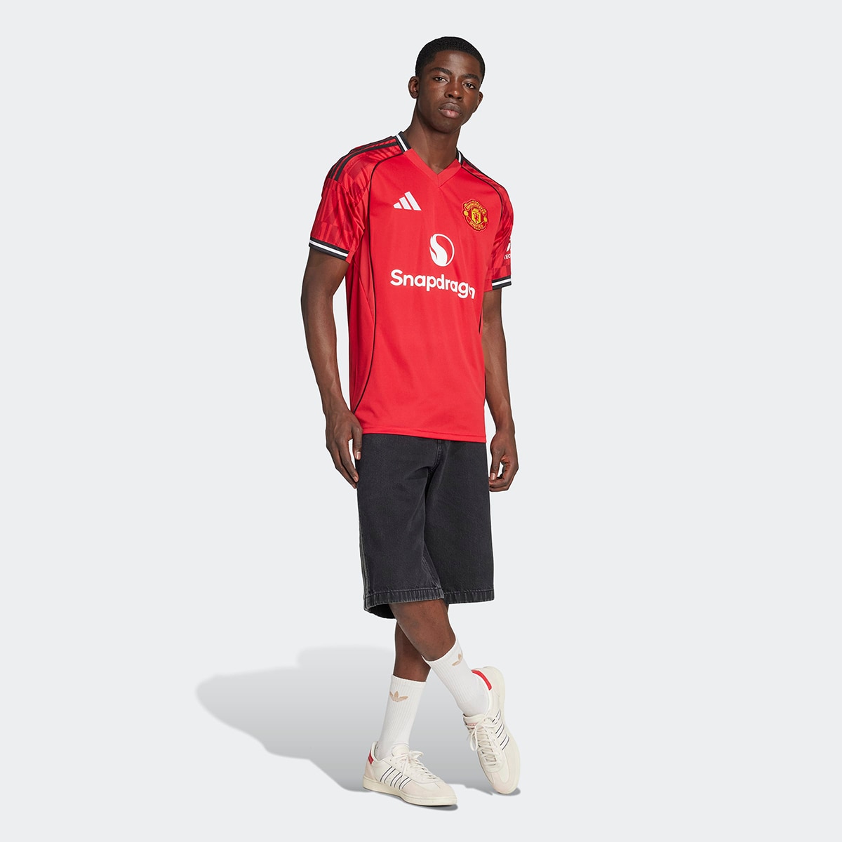 T-shirt de Homem 1.º Equipamento Manchester United FC 2025-2026 Vermelho-5