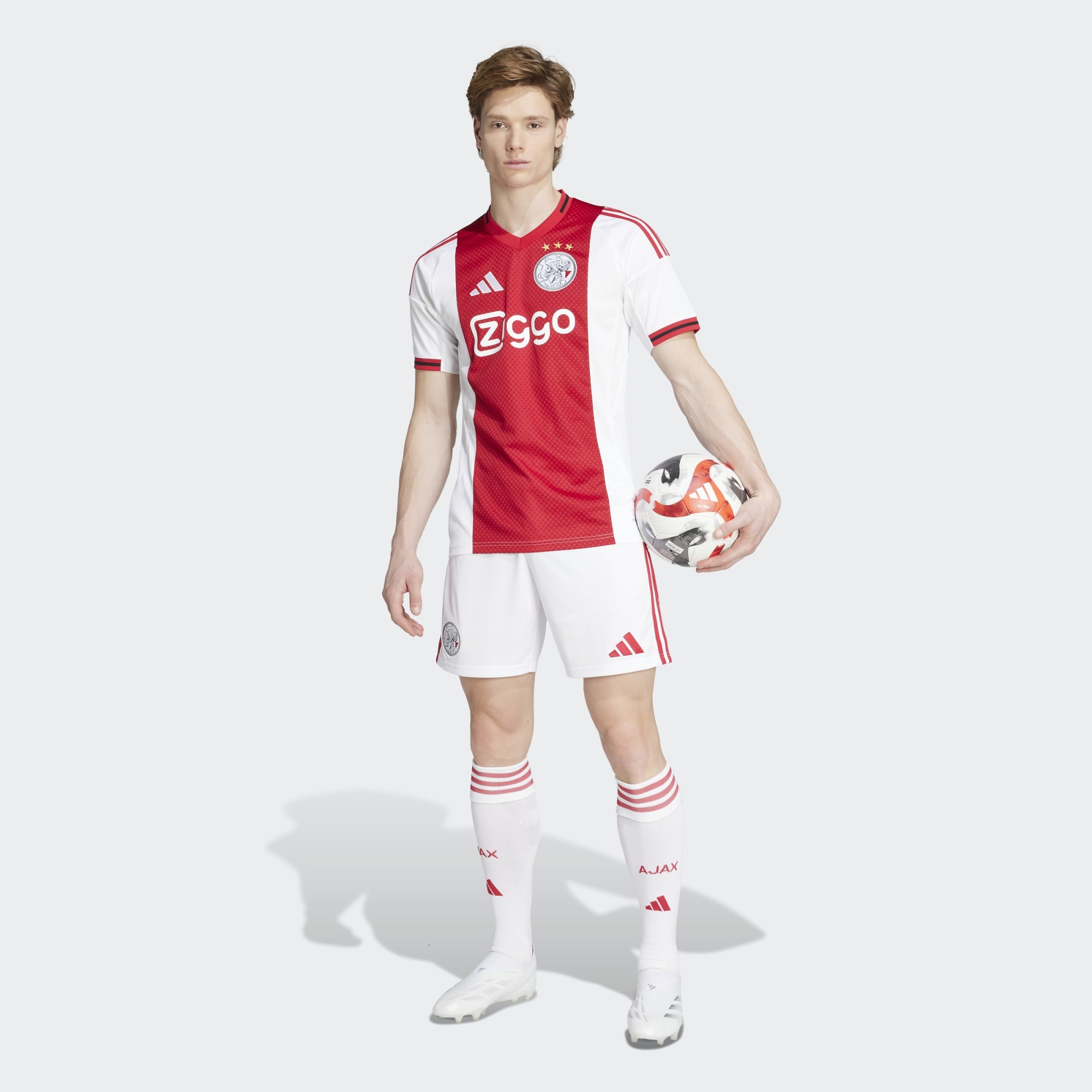 T-shirt de Homem 1.º Equipamento Ajax FC 2025-2026 Vermelho / Branco-4