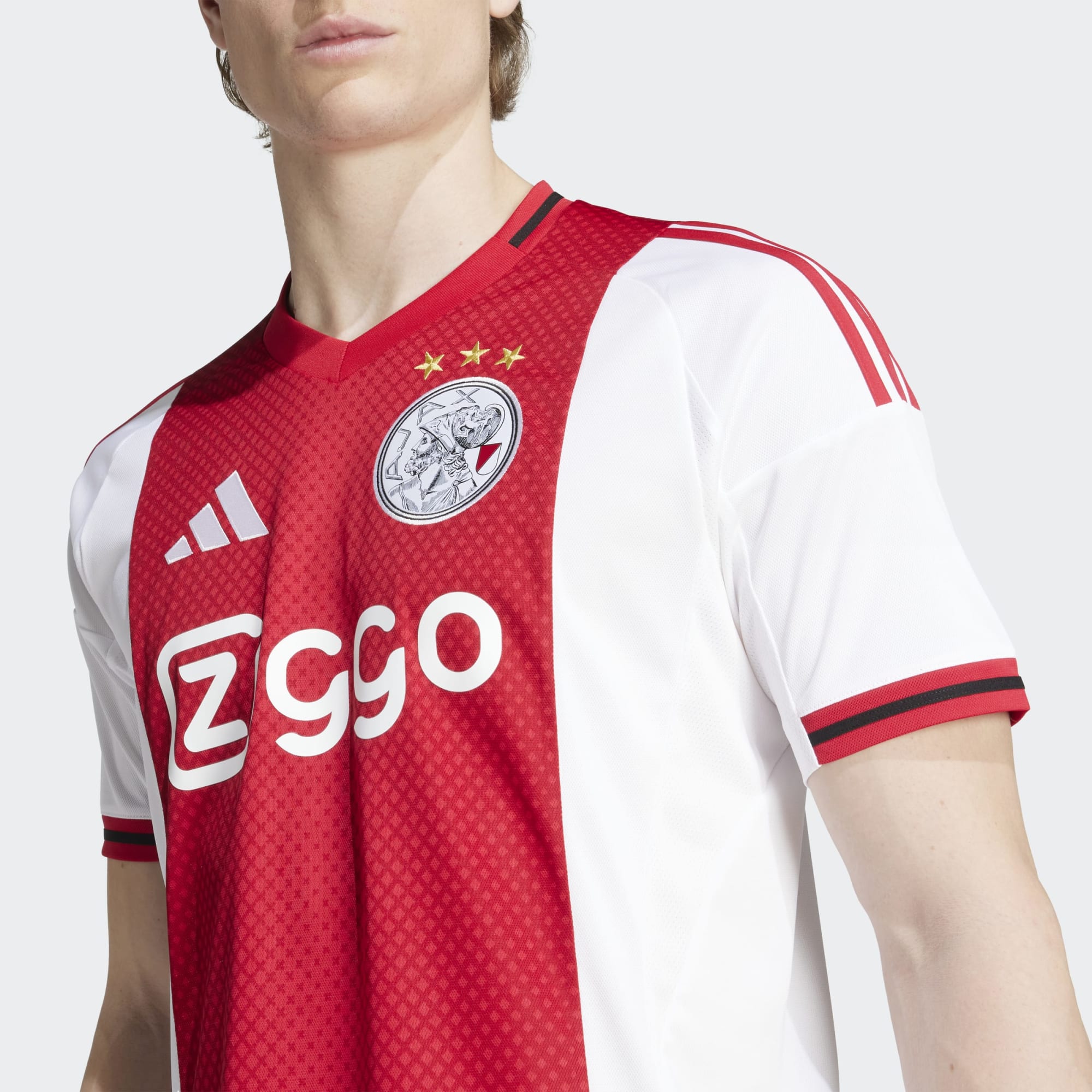 T-shirt de Homem 1.º Equipamento Ajax FC 2025-2026 Vermelho / Branco-5