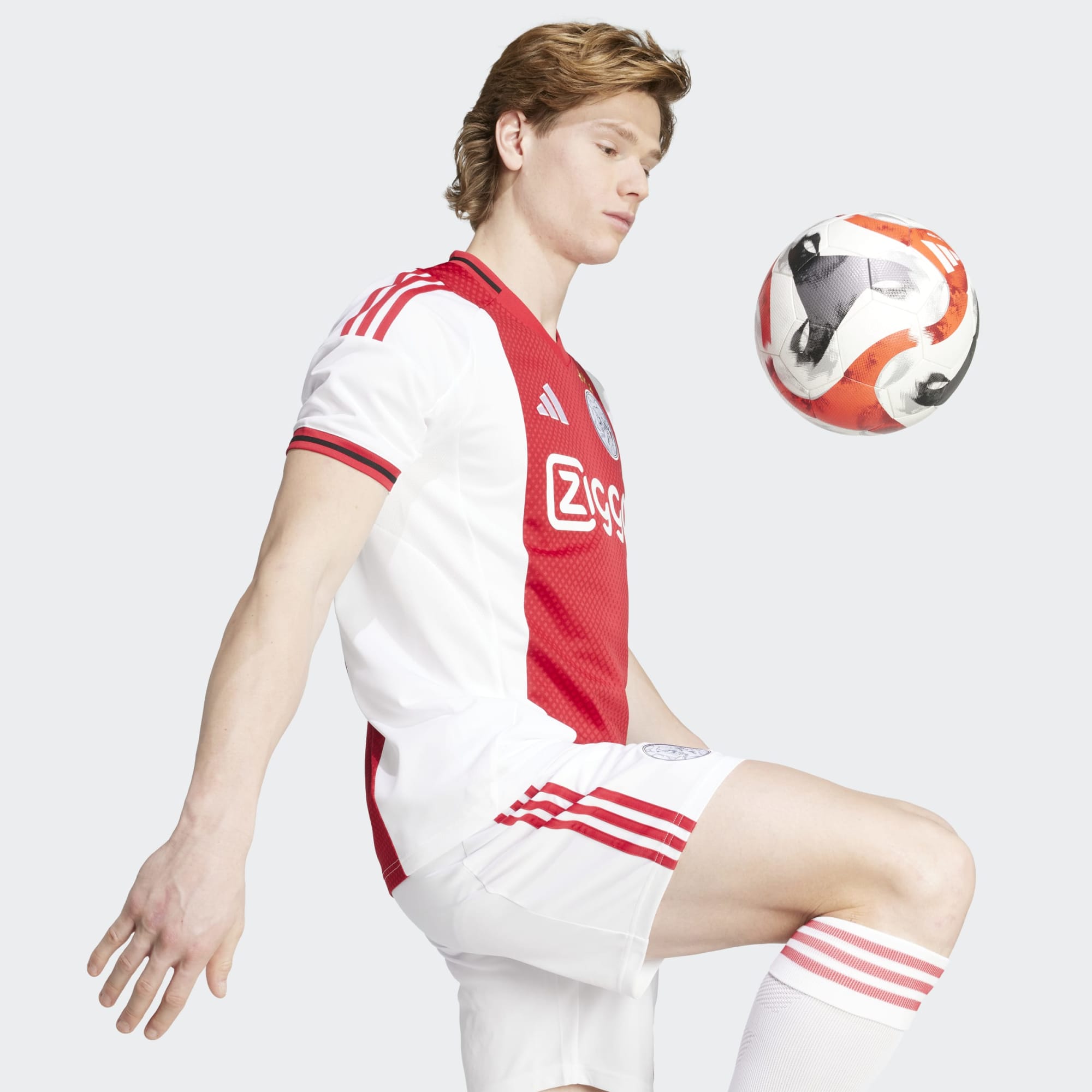T-shirt de Homem 1.º Equipamento Ajax FC 2025-2026 Vermelho / Branco-6