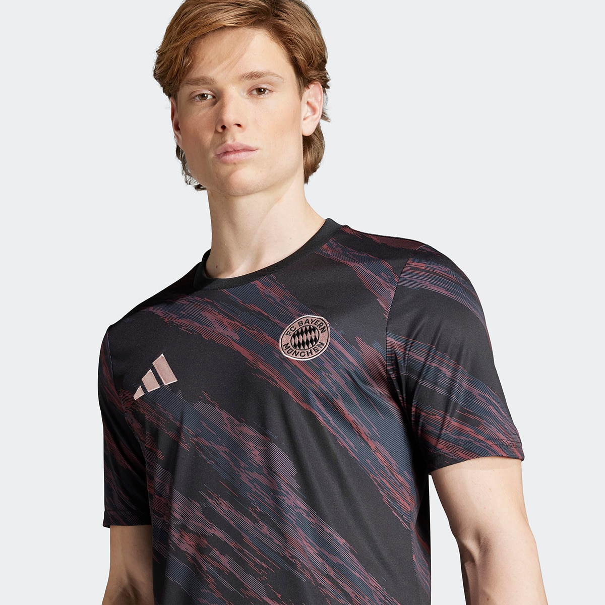 T-shirt de Homem FC Bayern Munich 2025-2026 Aquecimento Preto-4