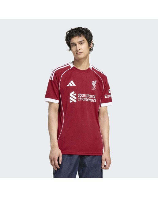 T-shirt de Homem 1.º Equipamento Liverpool FC 2025-2026 Vermelho-3