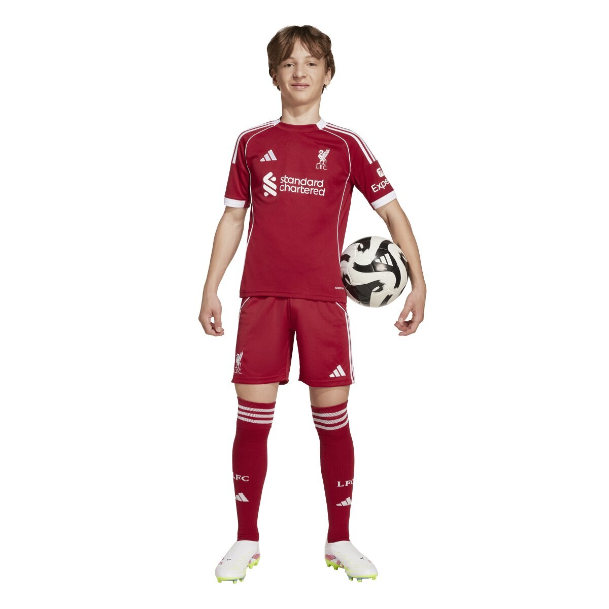 T-shirt de Criança 1.º Equipamento Liverpool FC 2025-2026 Vermelho-5