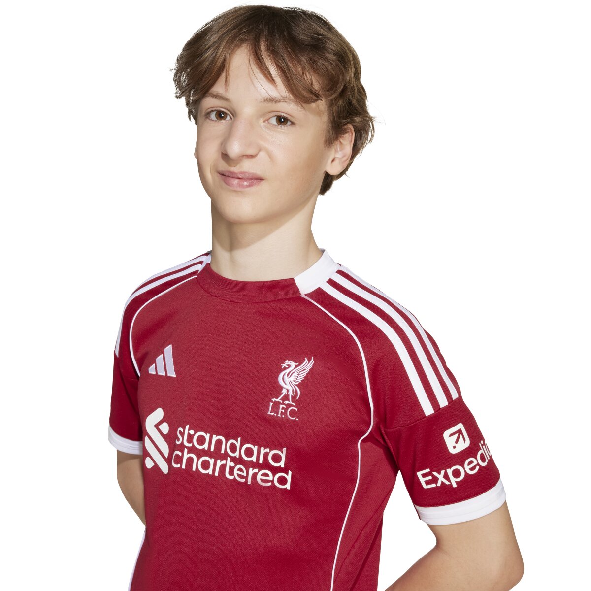 T-shirt de Criança 1.º Equipamento Liverpool FC 2025-2026 Vermelho-7