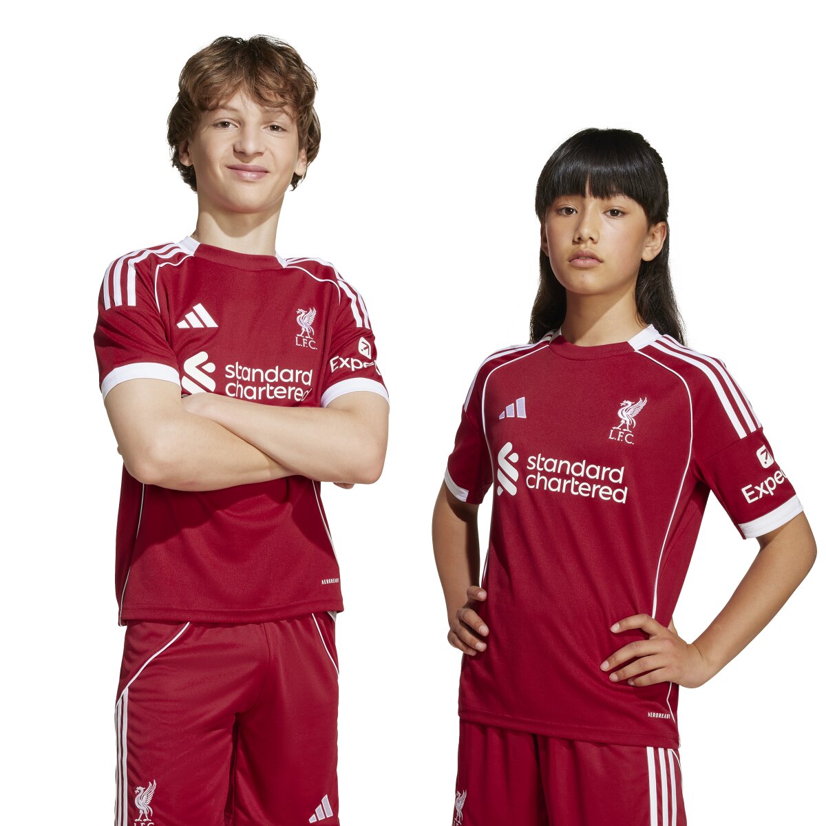 T-shirt de Criança 1.º Equipamento Liverpool FC 2025-2026 Vermelho-9