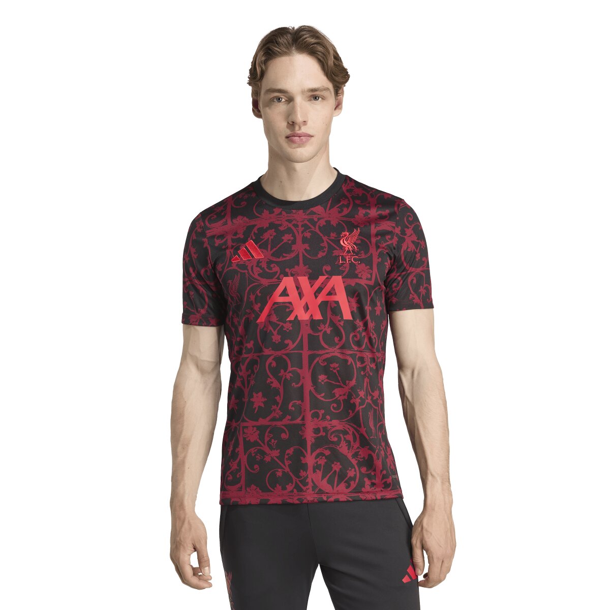 T-shirt de Homem Liverpool FC 2025-2026 Pre-Match Vermelho / Preto-1
