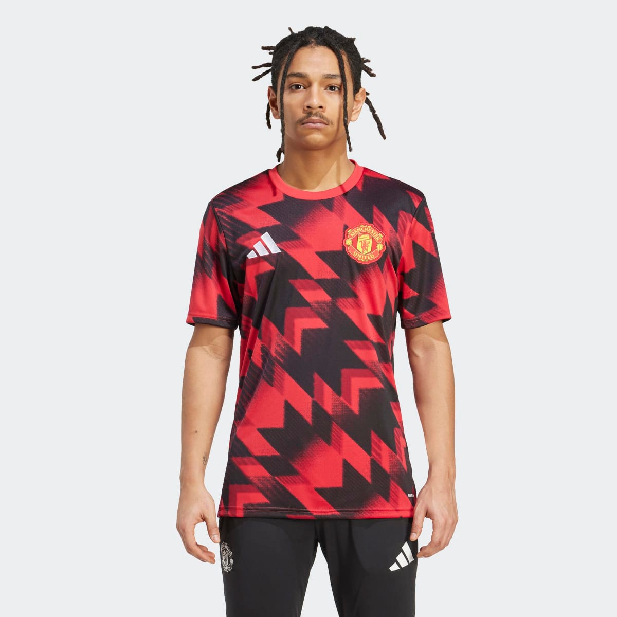 T-shirt de Homem Manchester United FC 2025-2026 Aquecimento Vermelho / Preto-1