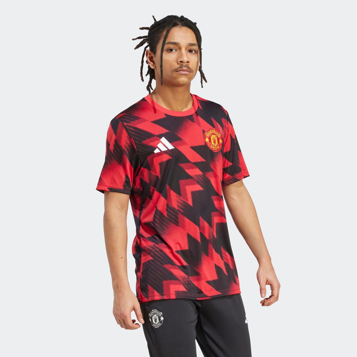 T-shirt de Homem Manchester United FC 2025-2026 Aquecimento Vermelho / Preto-3
