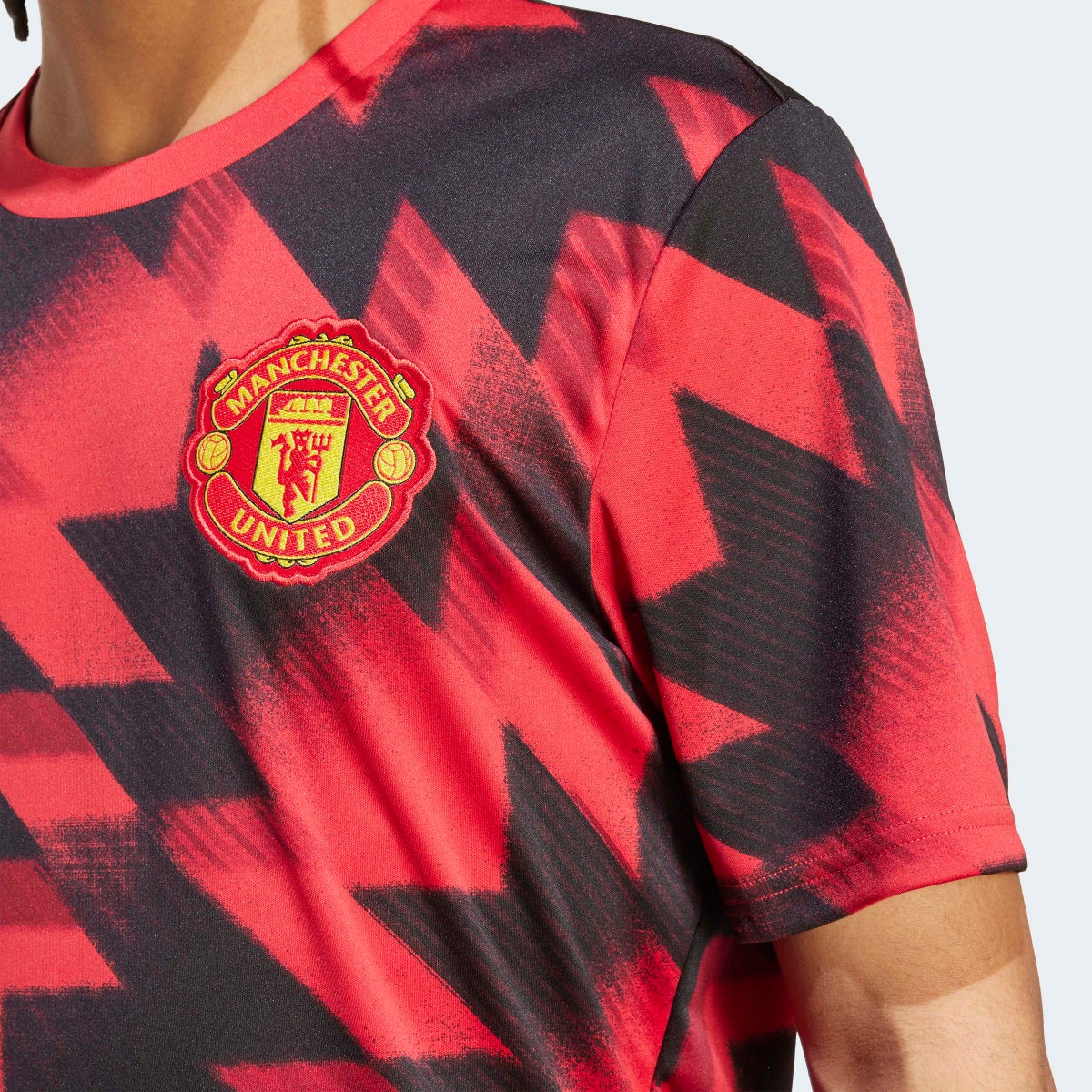 T-shirt de Homem Manchester United FC 2025-2026 Aquecimento Vermelho / Preto-5
