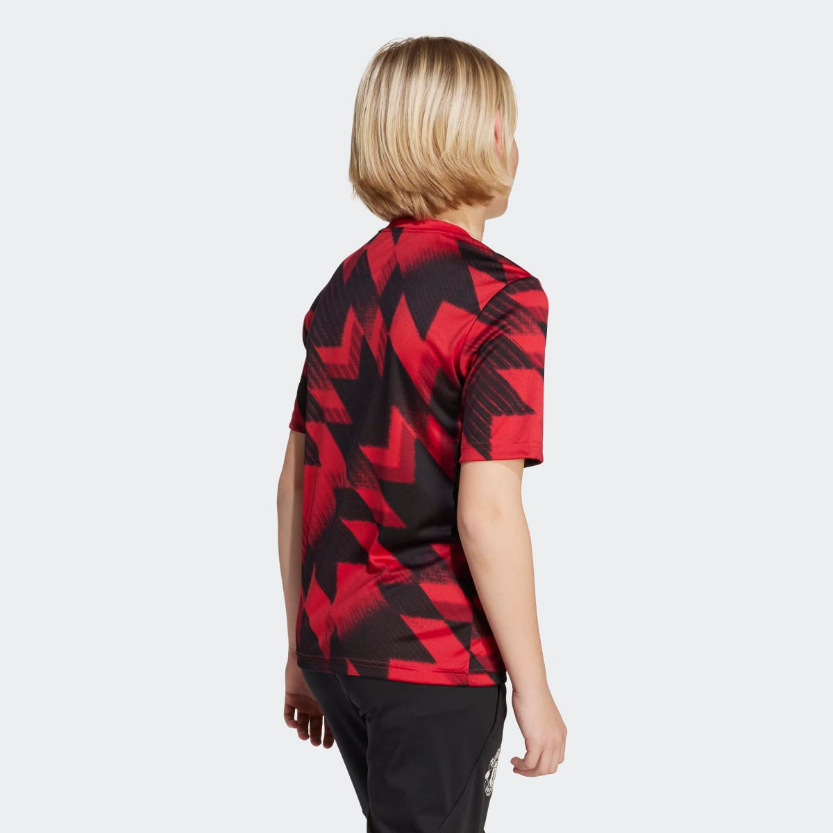 T-shirt de Criança Manchester United FC 2025-2026 Aquecimento Vermelho / Preto-2
