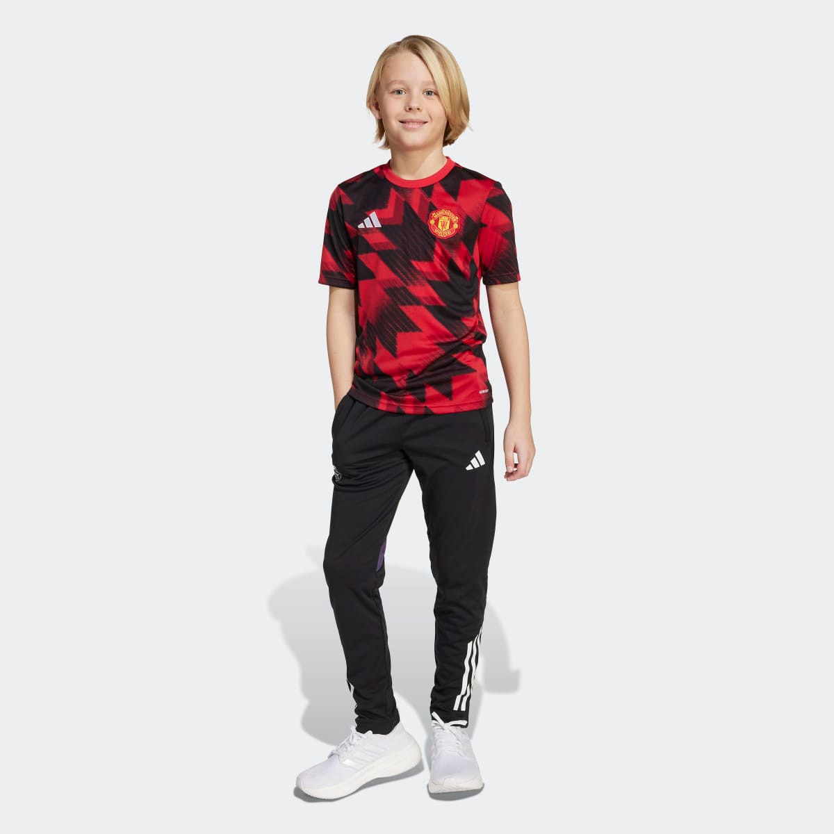 T-shirt de Criança Manchester United FC 2025-2026 Aquecimento Vermelho / Preto-5