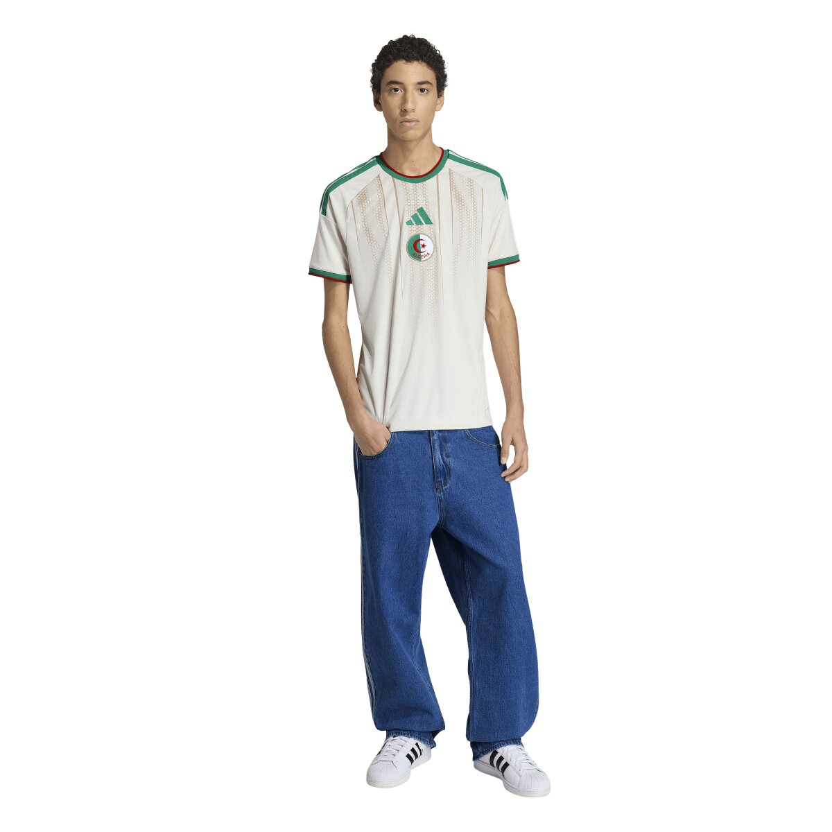 T-shirt de Homem 1.º Equipamento Argélia Mundial 2026 Branco-4