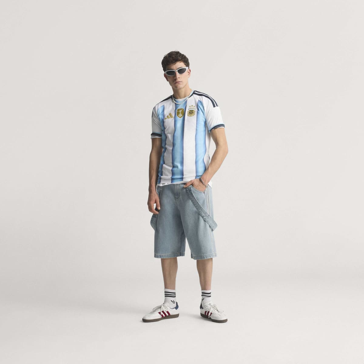 T-shirt de Homem 1.º Equipamento Argentina Mundial 2026 Authentic Branco / Azul-13