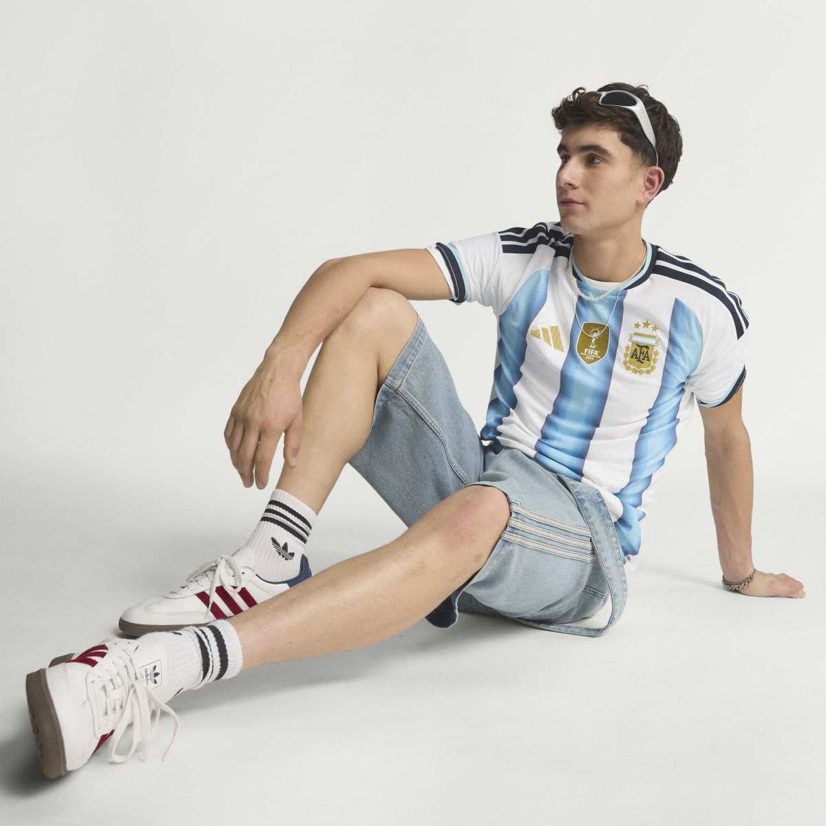 T-shirt de Homem 1.º Equipamento Argentina Mundial 2026 Authentic Branco / Azul-14