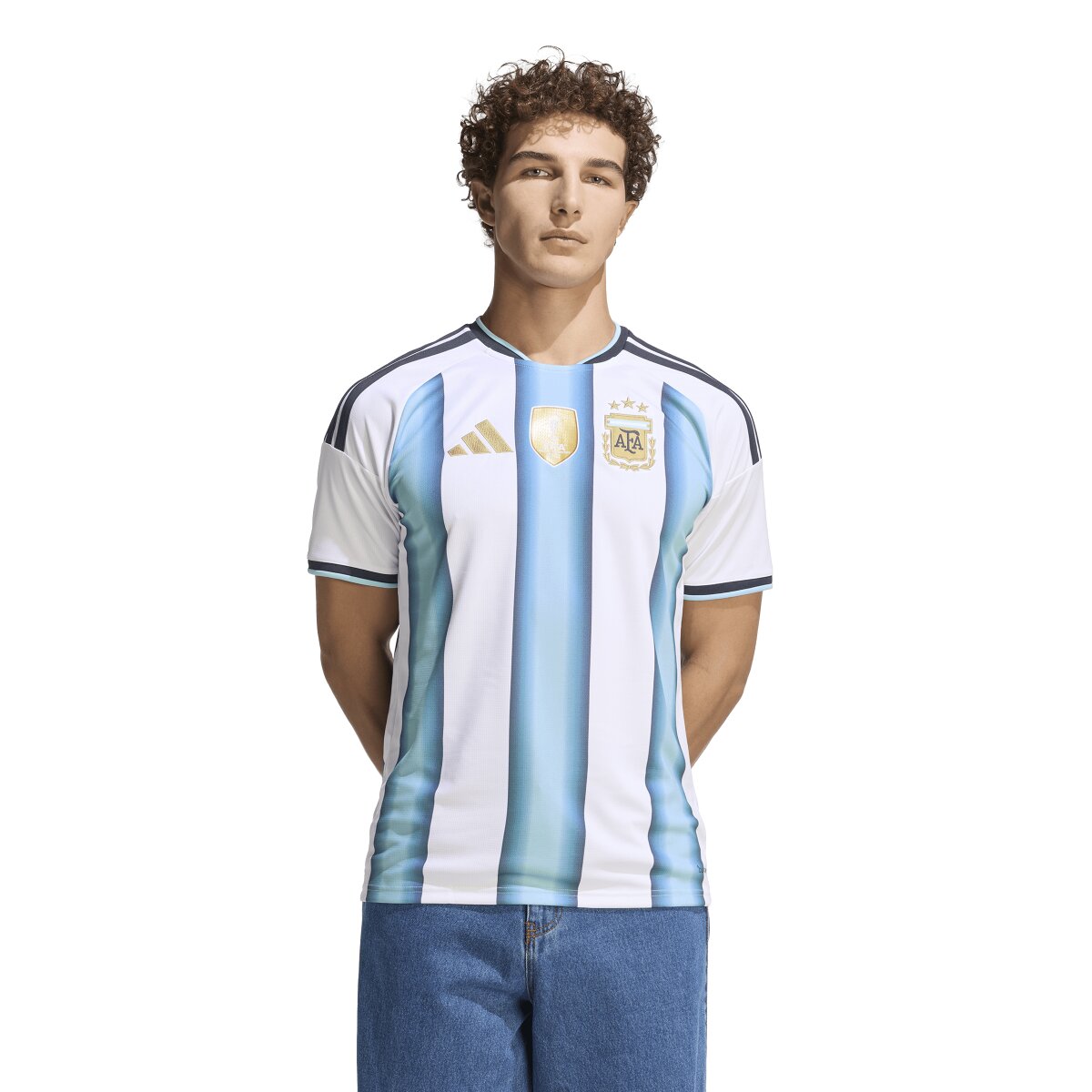 T-shirt de Homem 1.º Equipamento Argentina Mundial 2026 Branco / Azul-1
