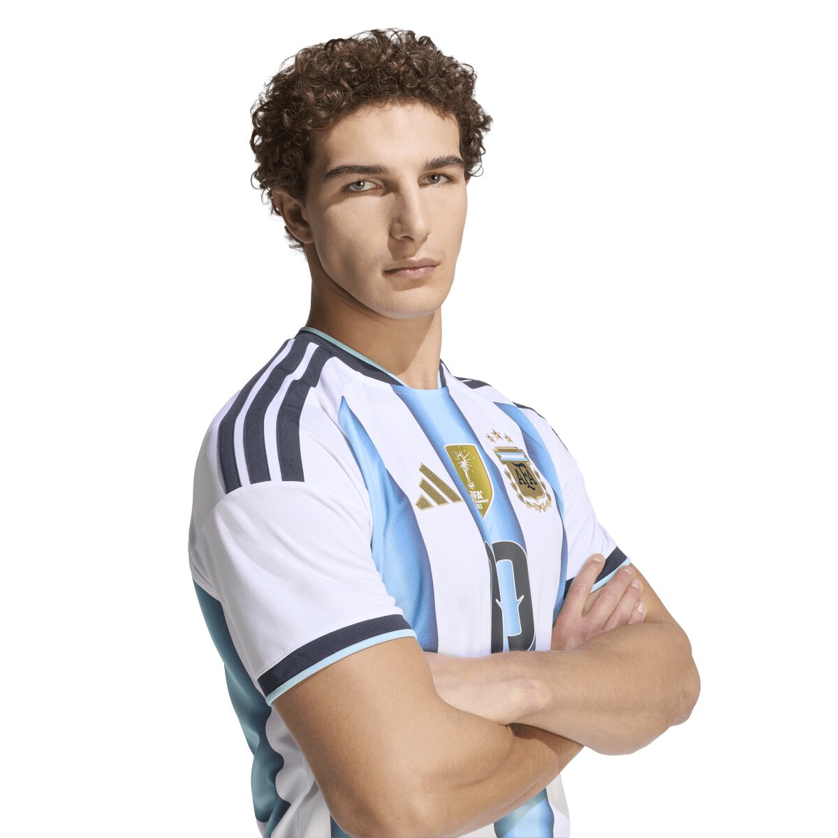 T-shirt de Homem 1.º Equipamento Argentina Mundial 2026 Messi Branco / Azul-4