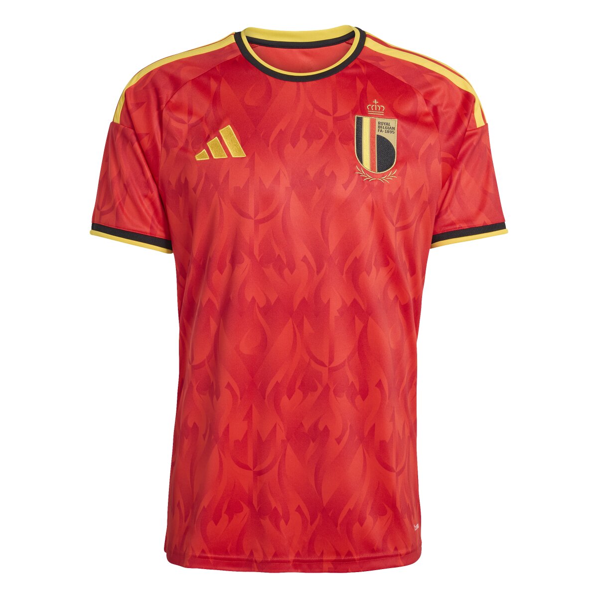 T-shirt de Homem 1.º Equipamento Bélgica Mundial 2026 Vermelho / Amarelo-6
