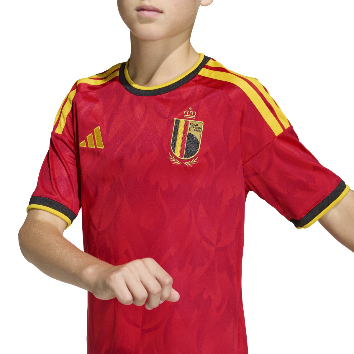T-shirt de Criança 1.º Equipamento Bélgica Mundial 2026 Vermelho / Amarelo-4