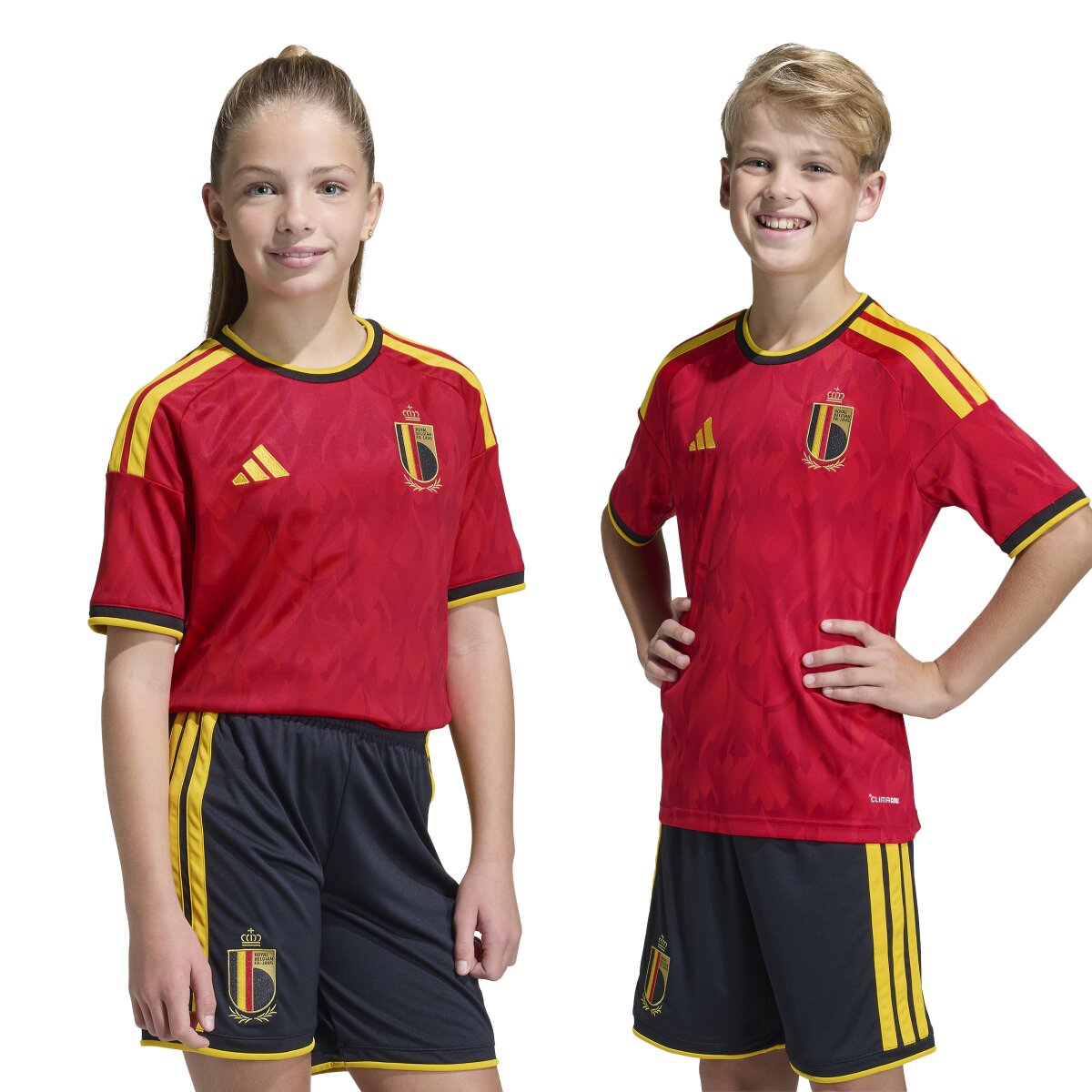 T-shirt de Criança 1.º Equipamento Bélgica Mundial 2026 Vermelho / Amarelo-7