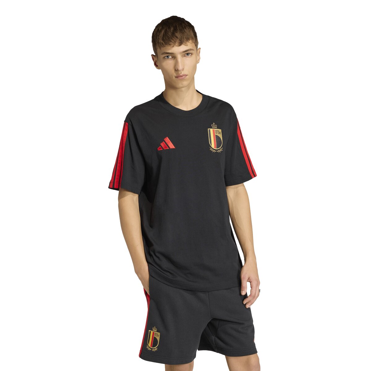 T-shirt de Homem Bélgica Mundial 2026 DNA Preto-1