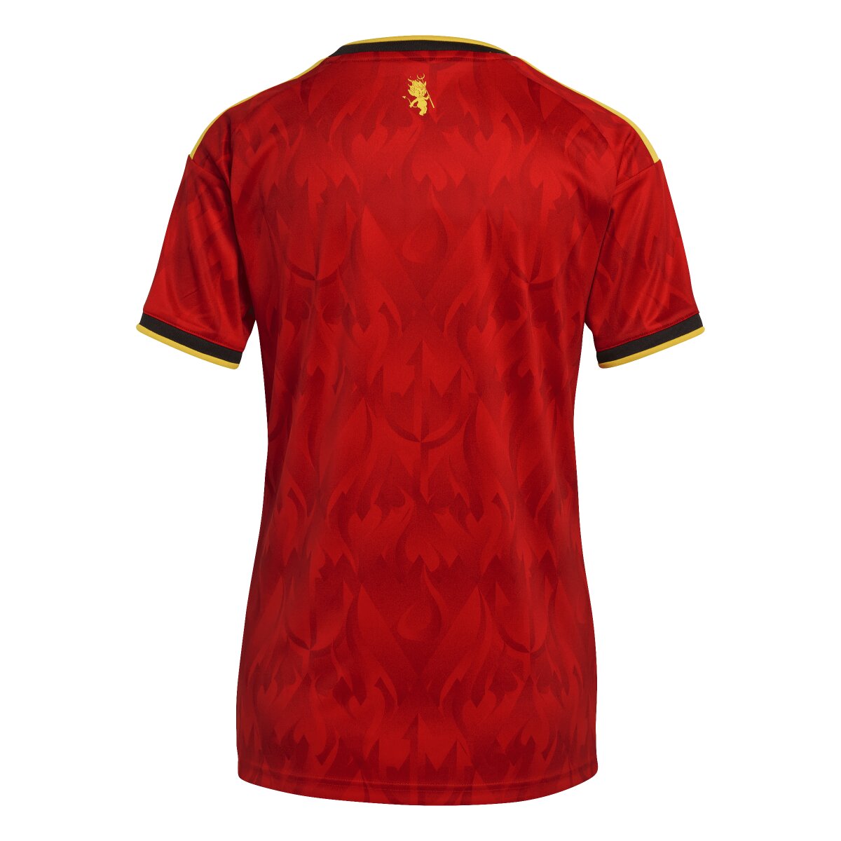 T-shirt de Mulher 1.º Equipamento Bélgica Mundial 2026 Vermelho / Amarelo-7