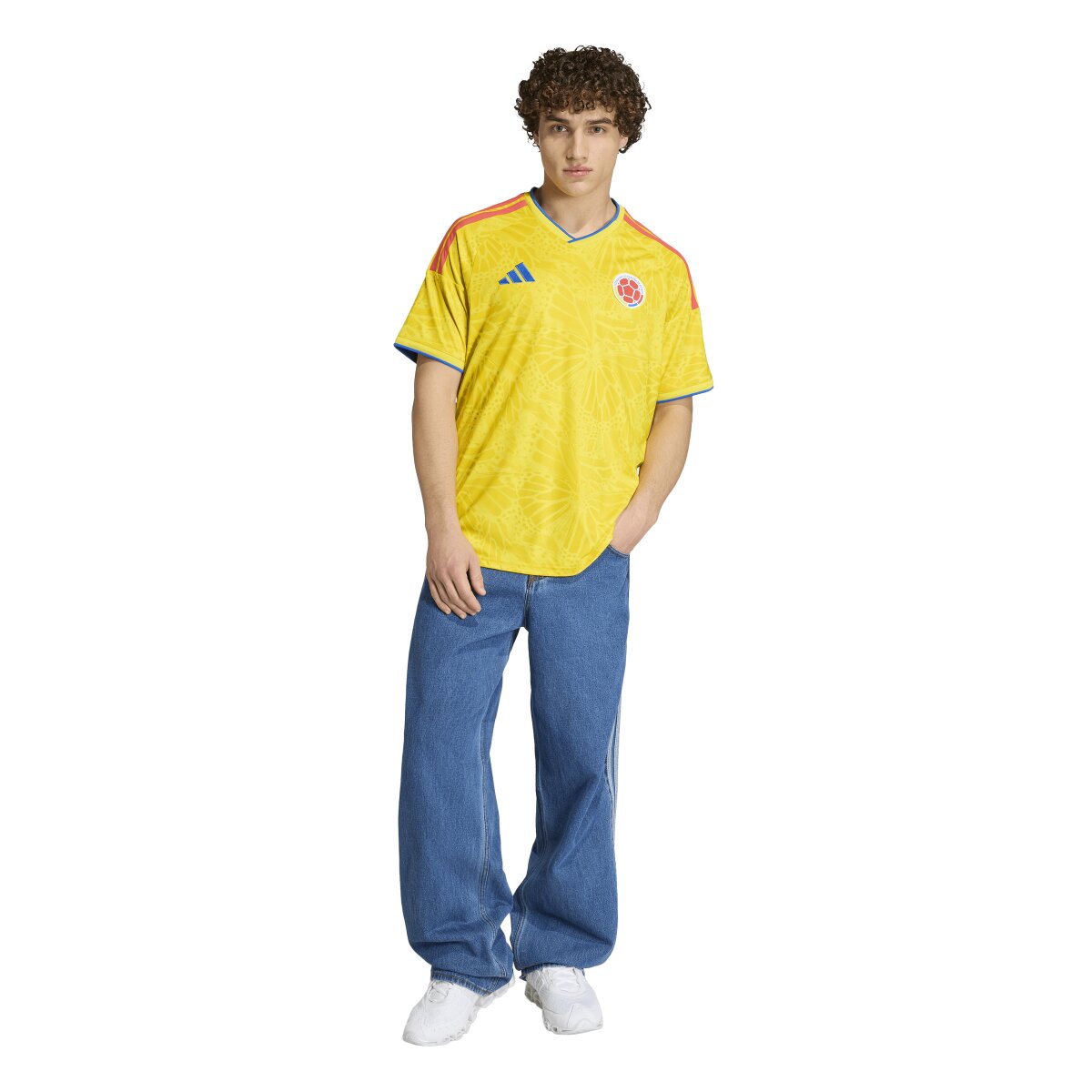 T-shirt de Homem 1.º Equipamento Colômbia Mundial 2026 Amarelo / Azul-3