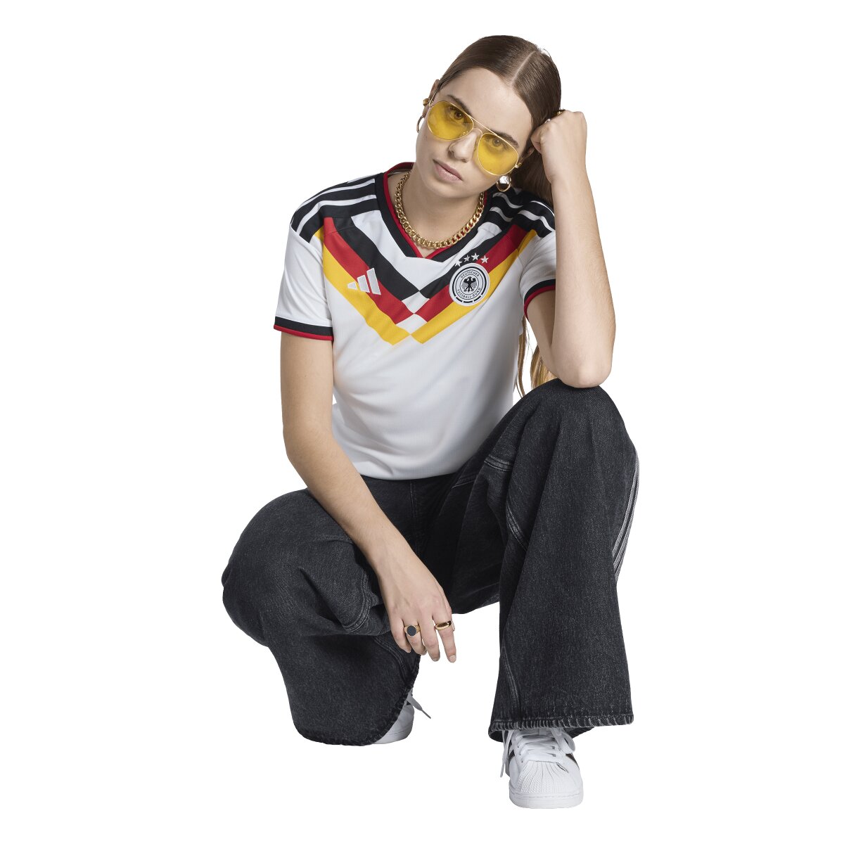 T-shirt de Mulher 1.º Equipamento Alemanha Mundial 2026 Branco-3