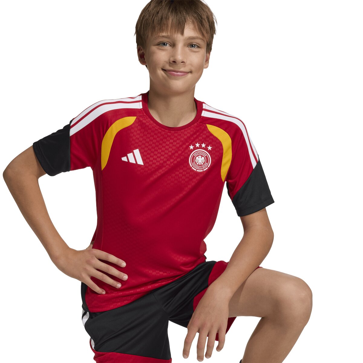 T-shirt de Criança Alemanha Mundial 2026 Tiro Treino Vermelho-4