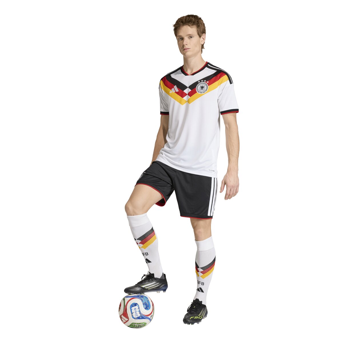 T-shirt de Homem 1.º Equipamento Alemanha Mundial 2026 Branco-4