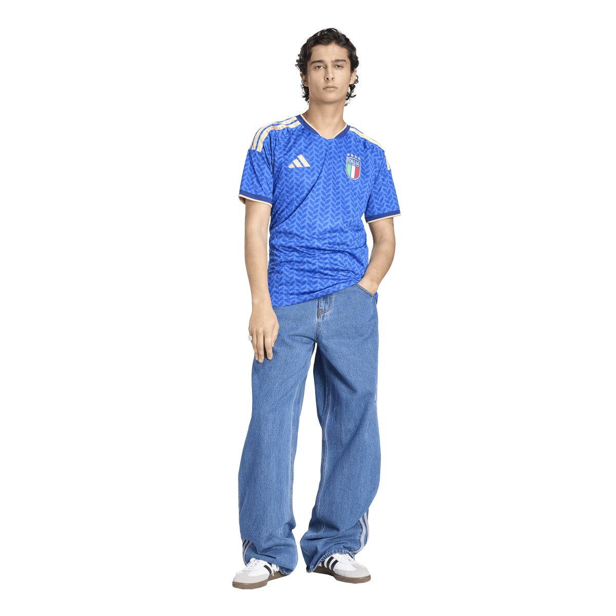 T-shirt de Homem 1.º Equipamento Itália Mundial 2026 Azul-3